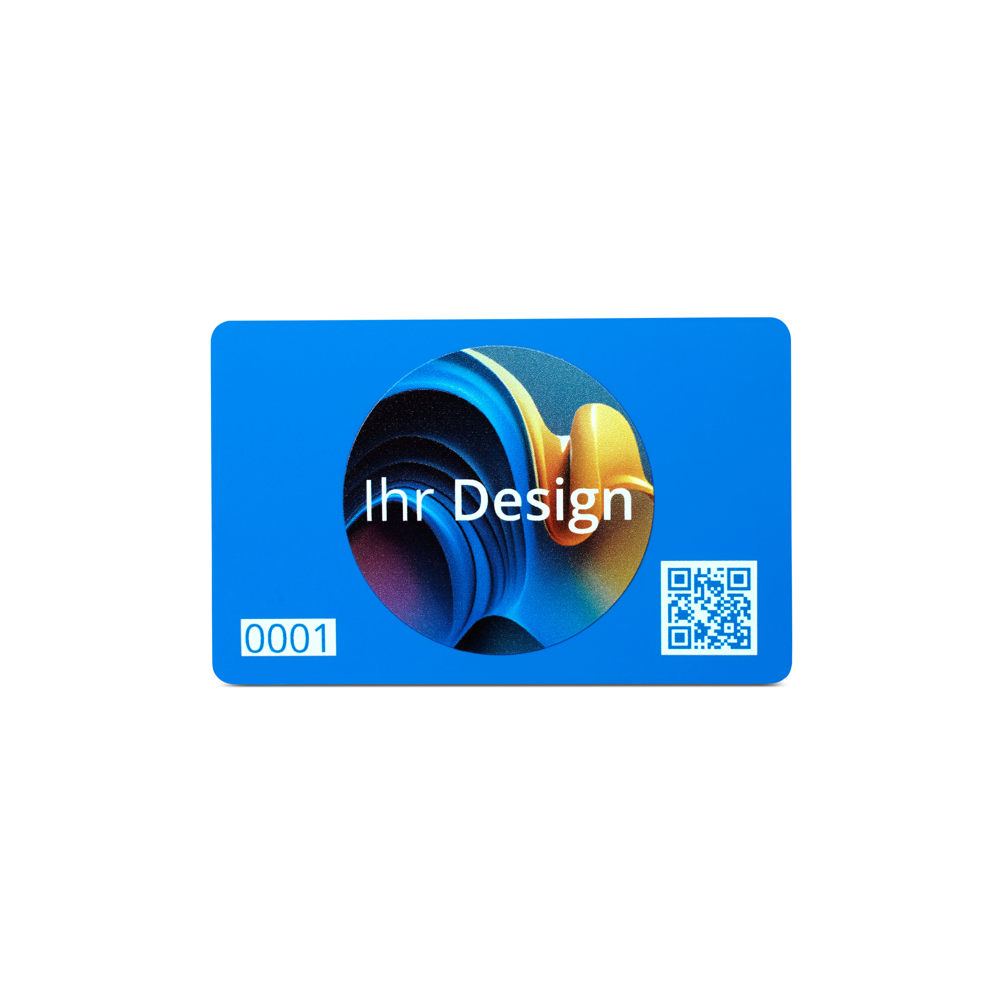 NFC Karte PVC - 85,6 x 54 mm - NTAG213 - 180 Byte - blau matt - durchgefärbt - bedruckt