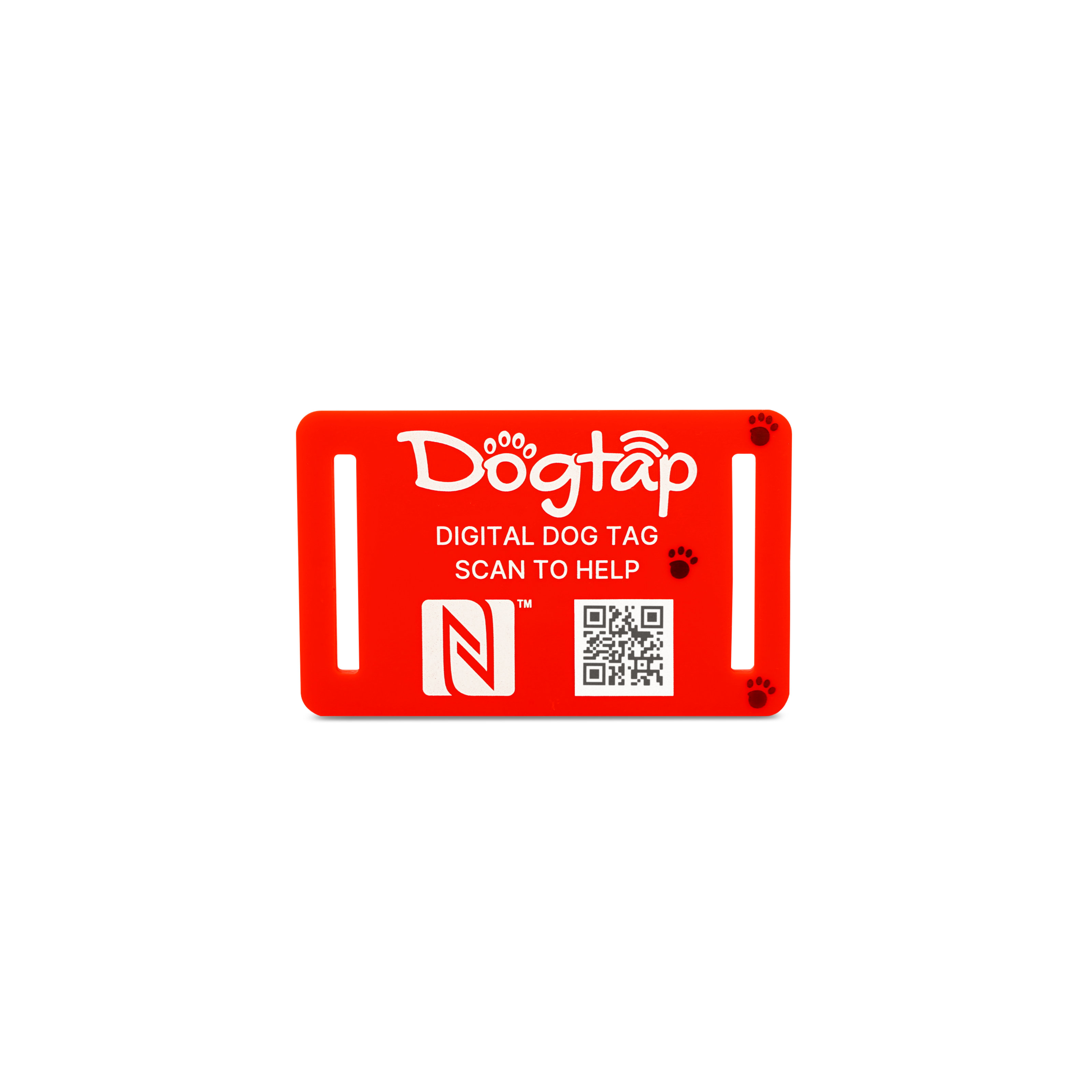 Dogtap Light Small - Digital dog tag - silicone - 50 x 30 mm - red
