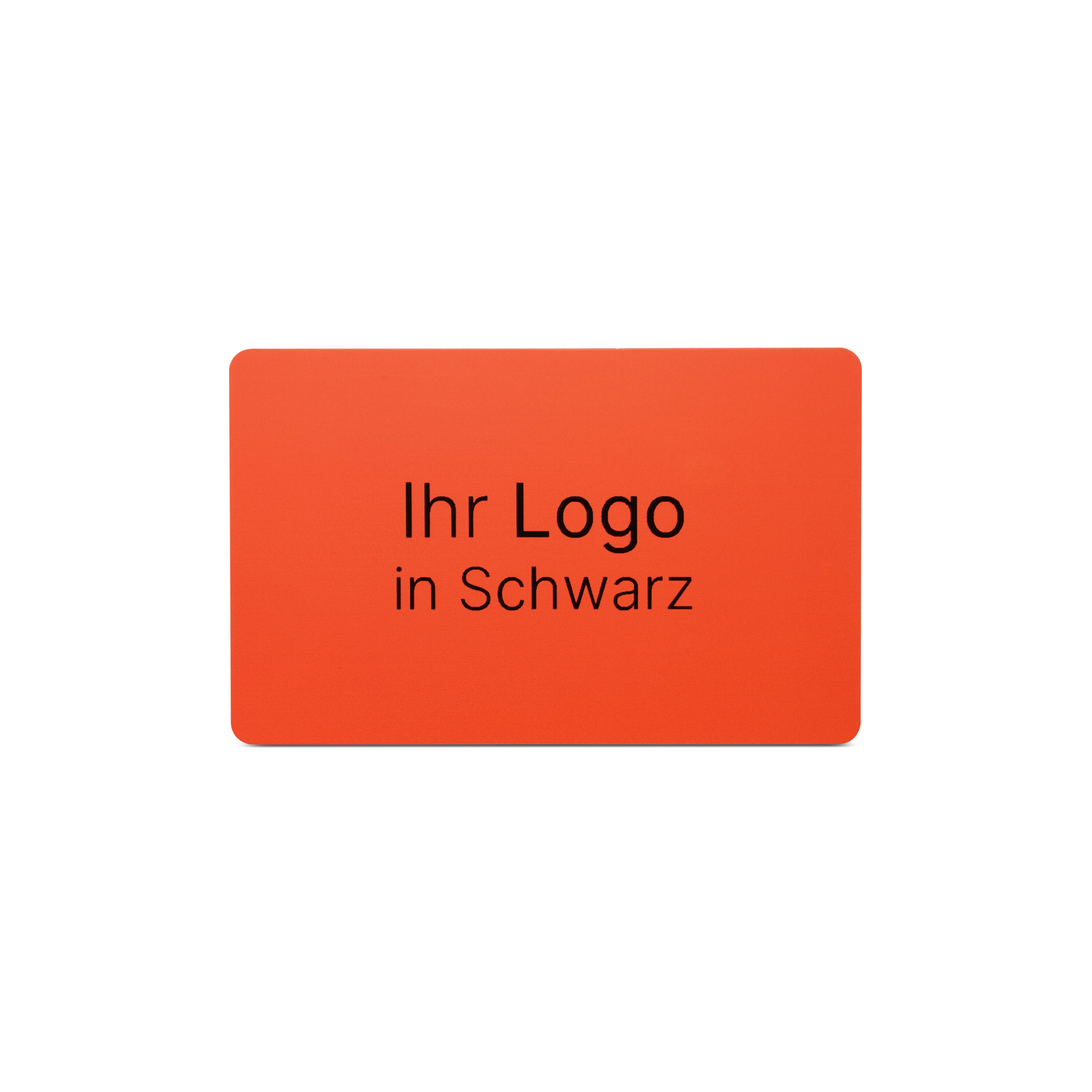 Rote NFC Karte aus PVC mit Bedruckung "Ihr Logo in Schwarz"