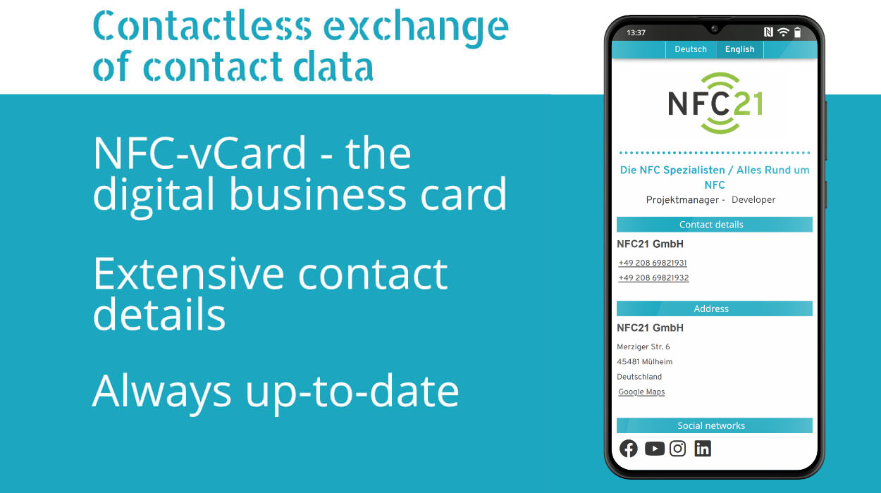 NFC vCard Banner English