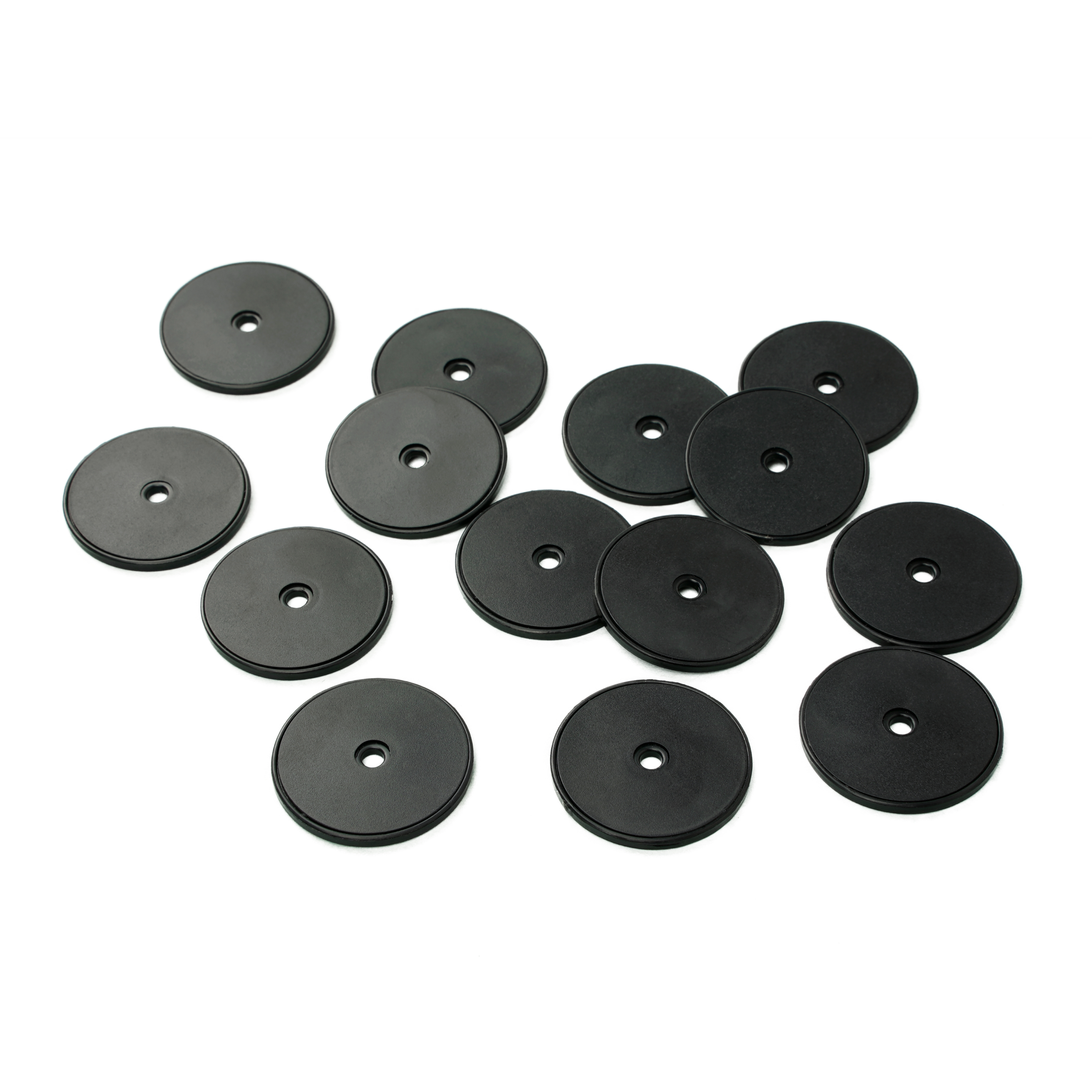 NFC coin ABS - 30 mm -NTAG213 - 180 byte - black - perforated