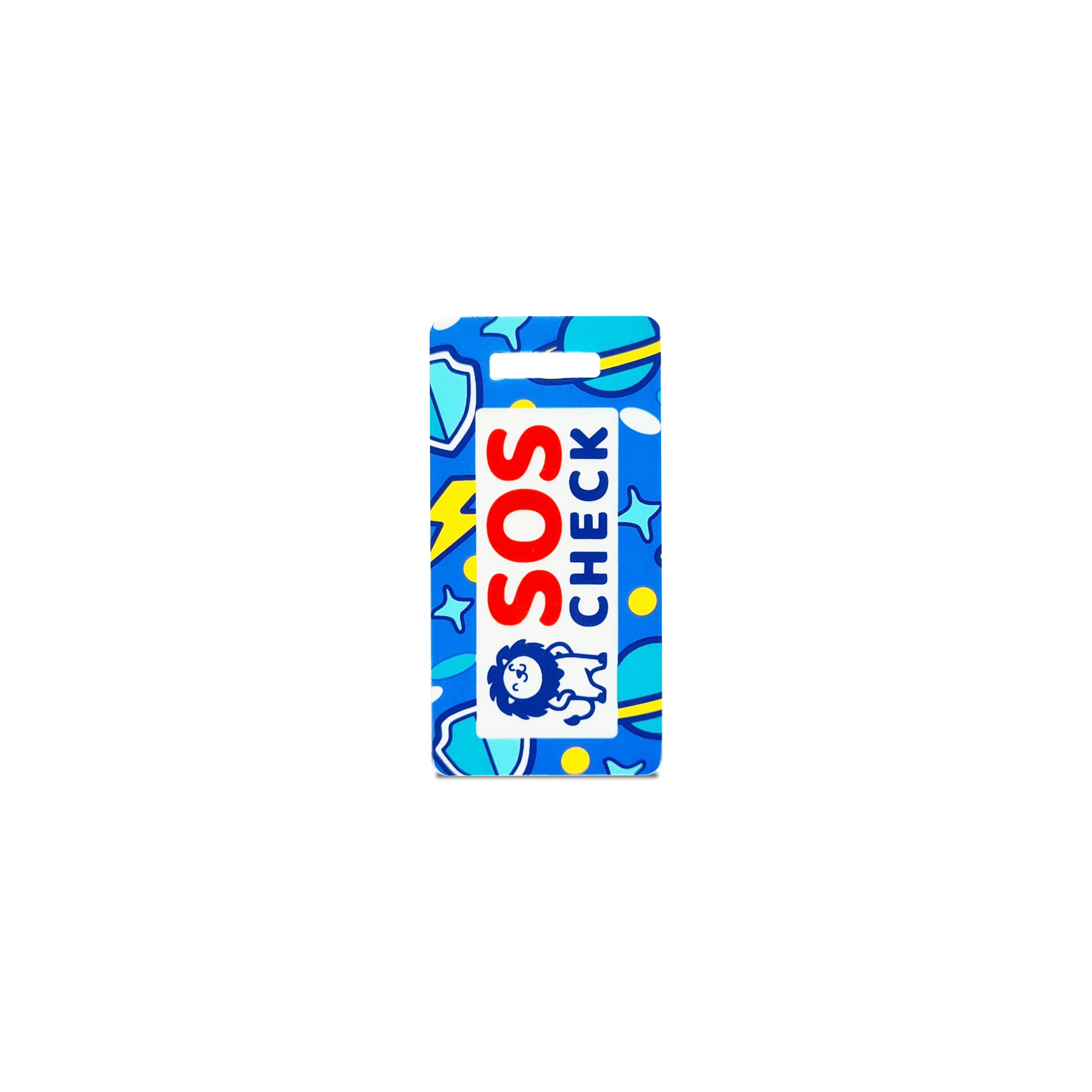 SOS-Check Tag Kids - Smart Emergency Tag - Silicone - 30 x 60 mm - Blue