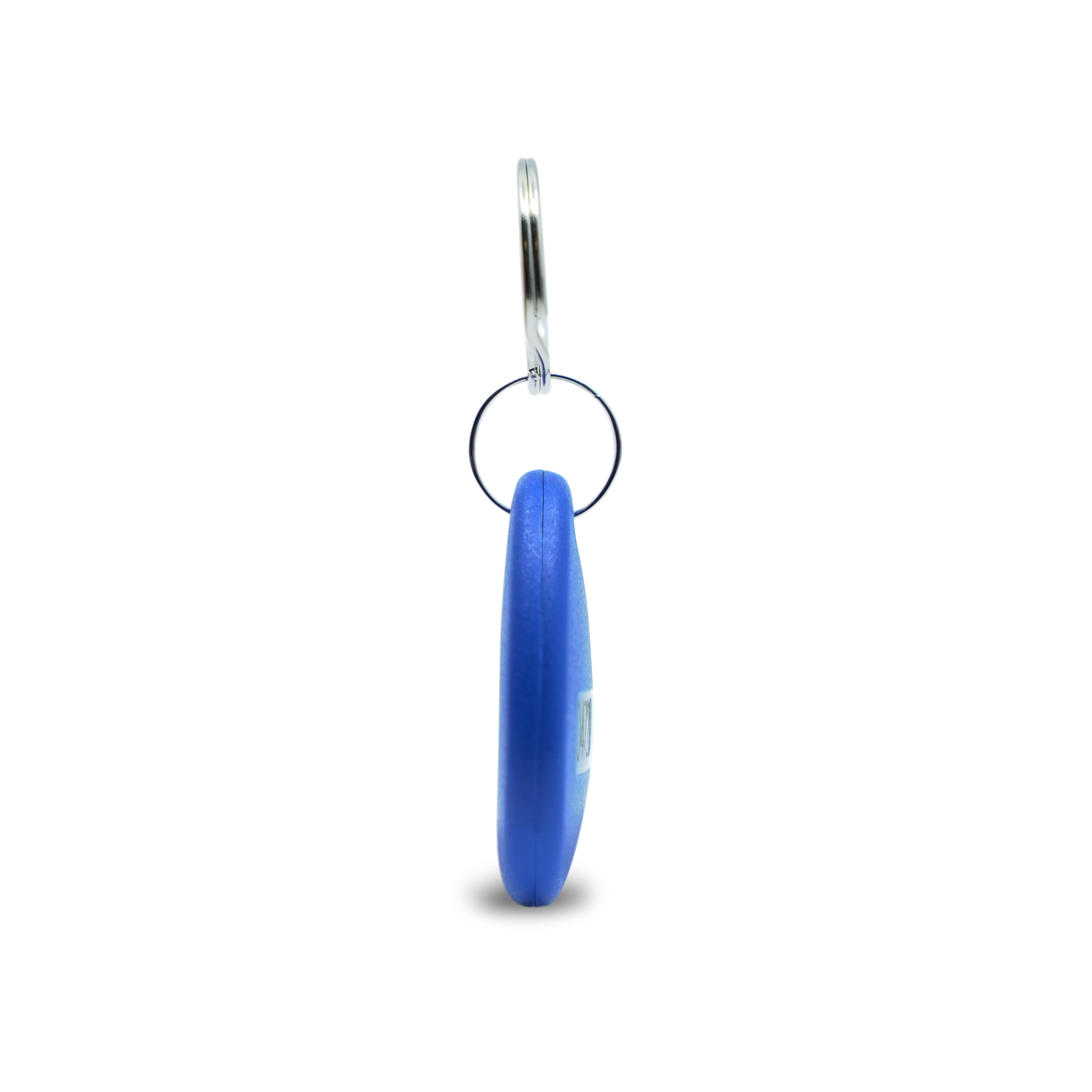 Seitenansicht des ABS T8 Schlüsselanhänger in blau