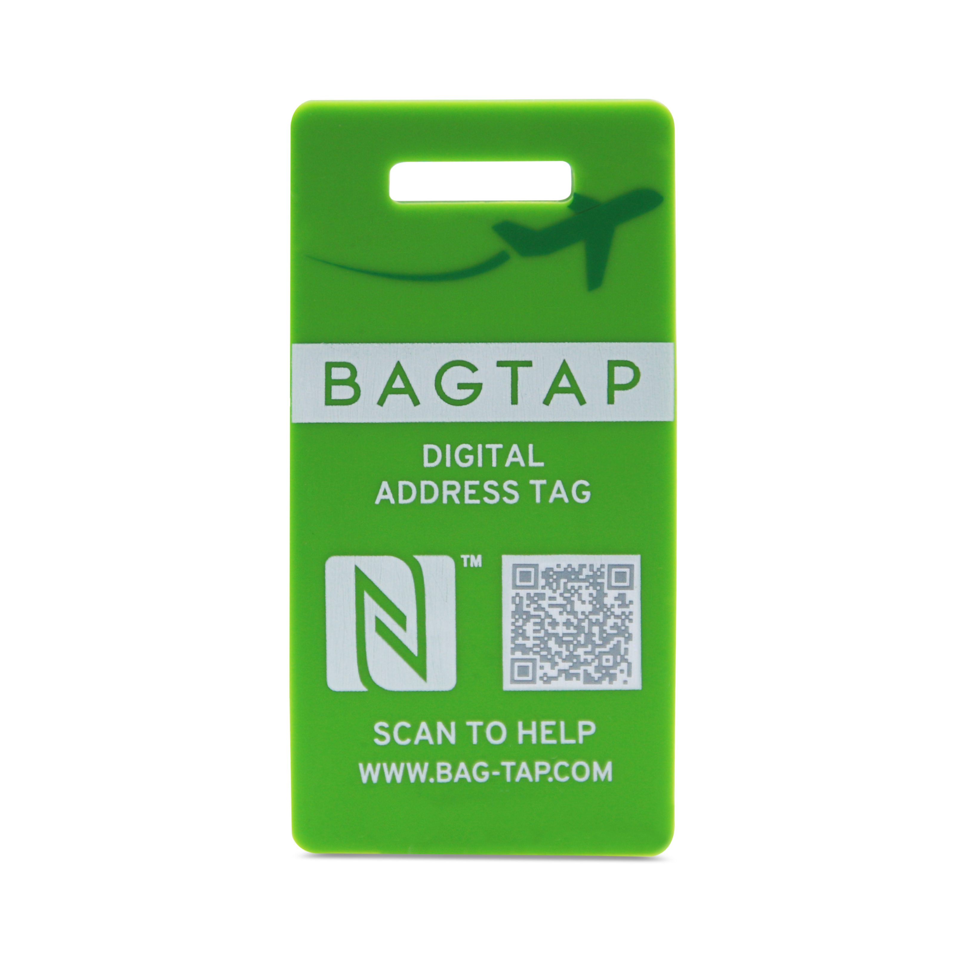 Bagtap Silicone - Digital address tag - 30 x 60 mm - green