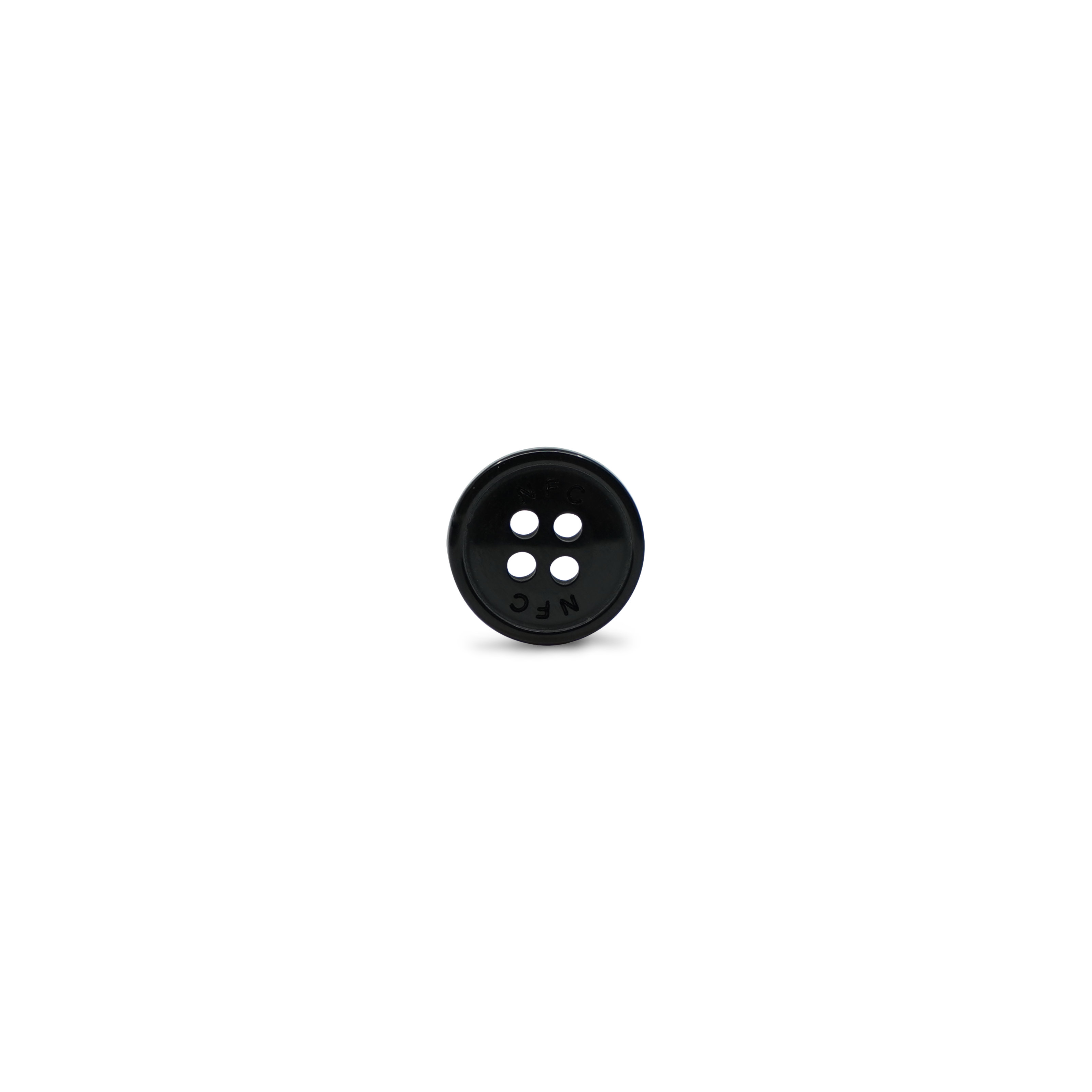 Vorderseite NFC Kunstharz Knopf in schwarz