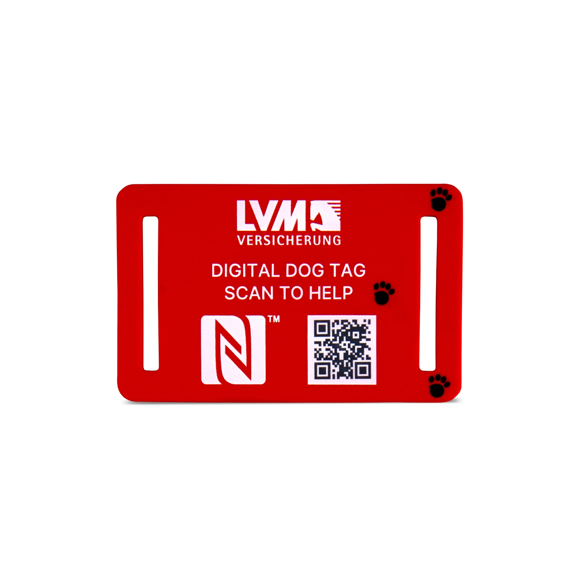 Dogtap Light Big - LVM Edition - Digitale Hundemarke - Silikon - 67 x 40 mm - rot