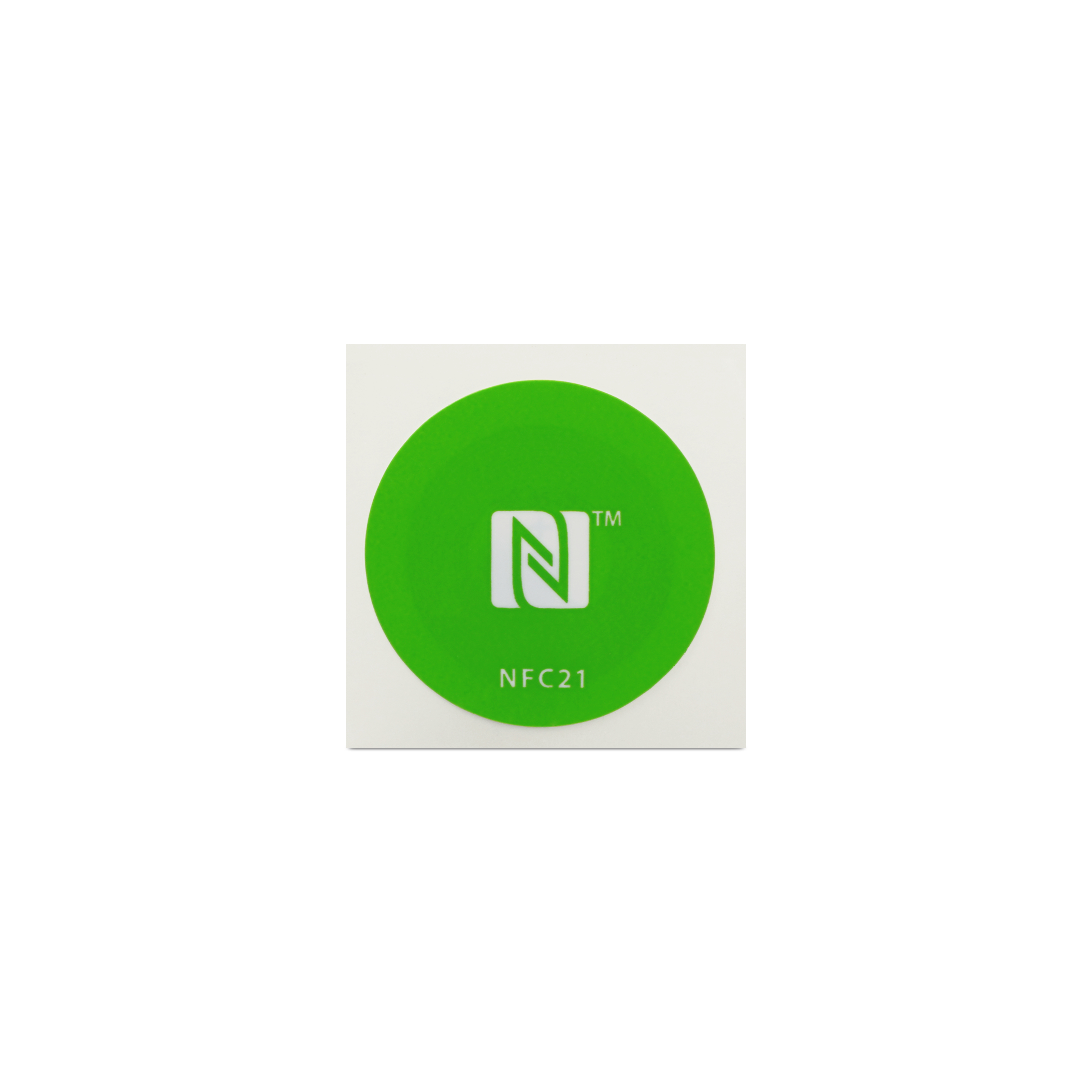 NFC Sticker PET - 30 mm - NTAG213 - 180 Byte - grün mit Logo