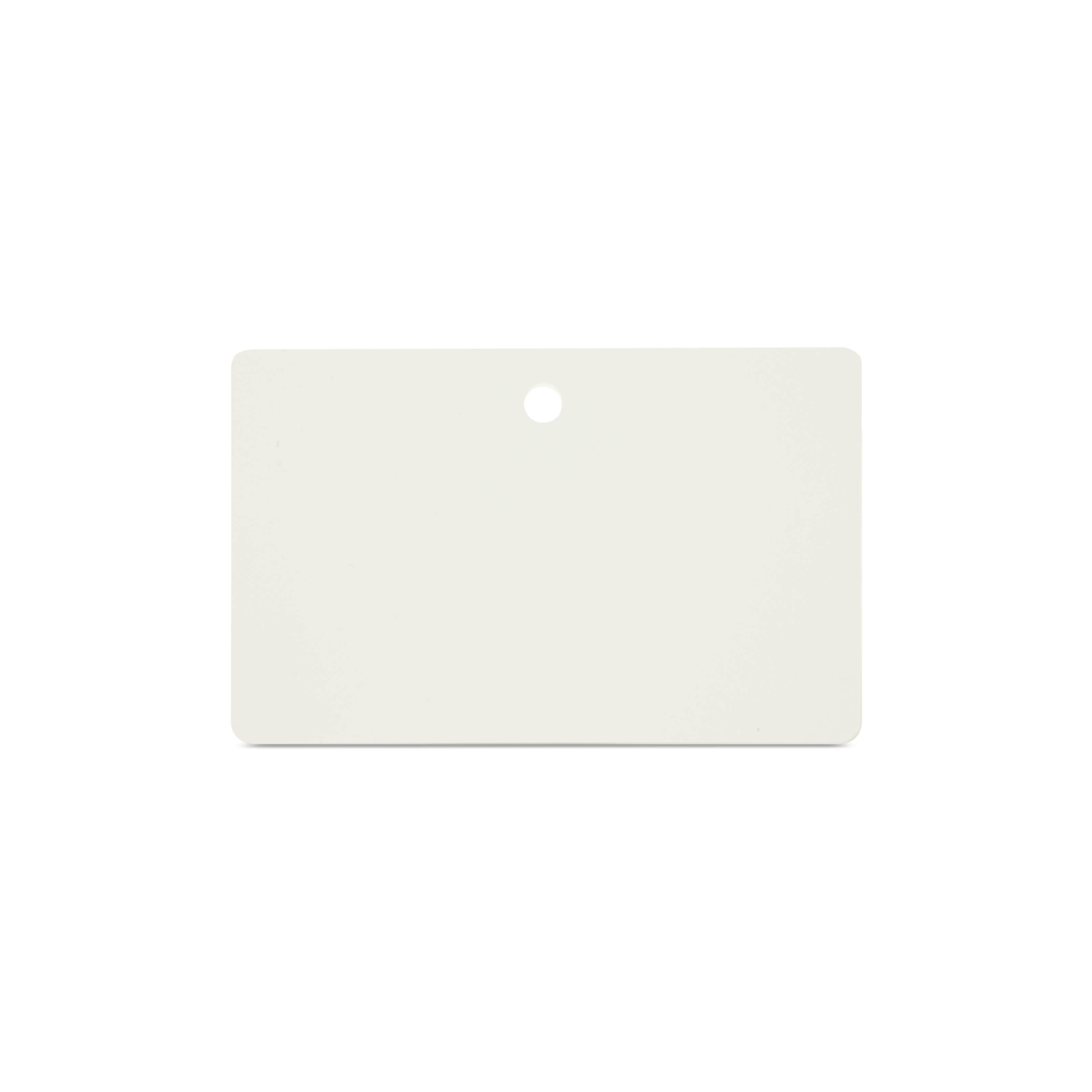 Horizontal stehenden NFC Karte in weiß mit runder Lochung 