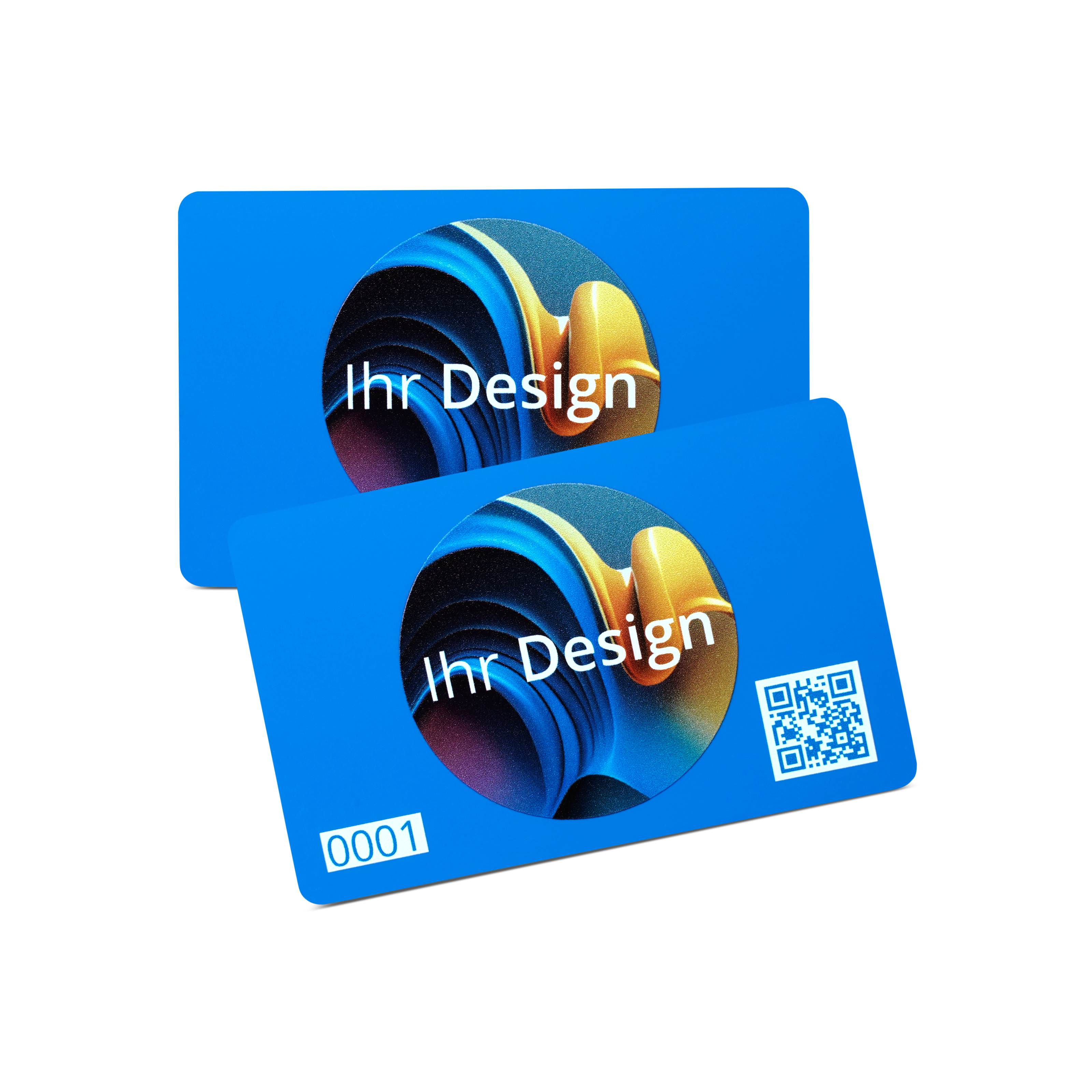 NFC Karte PVC beidseitig bedruckt - 85,6 x 54 mm - NTAG216 - 924 Byte - blau matt - durchgefärbt