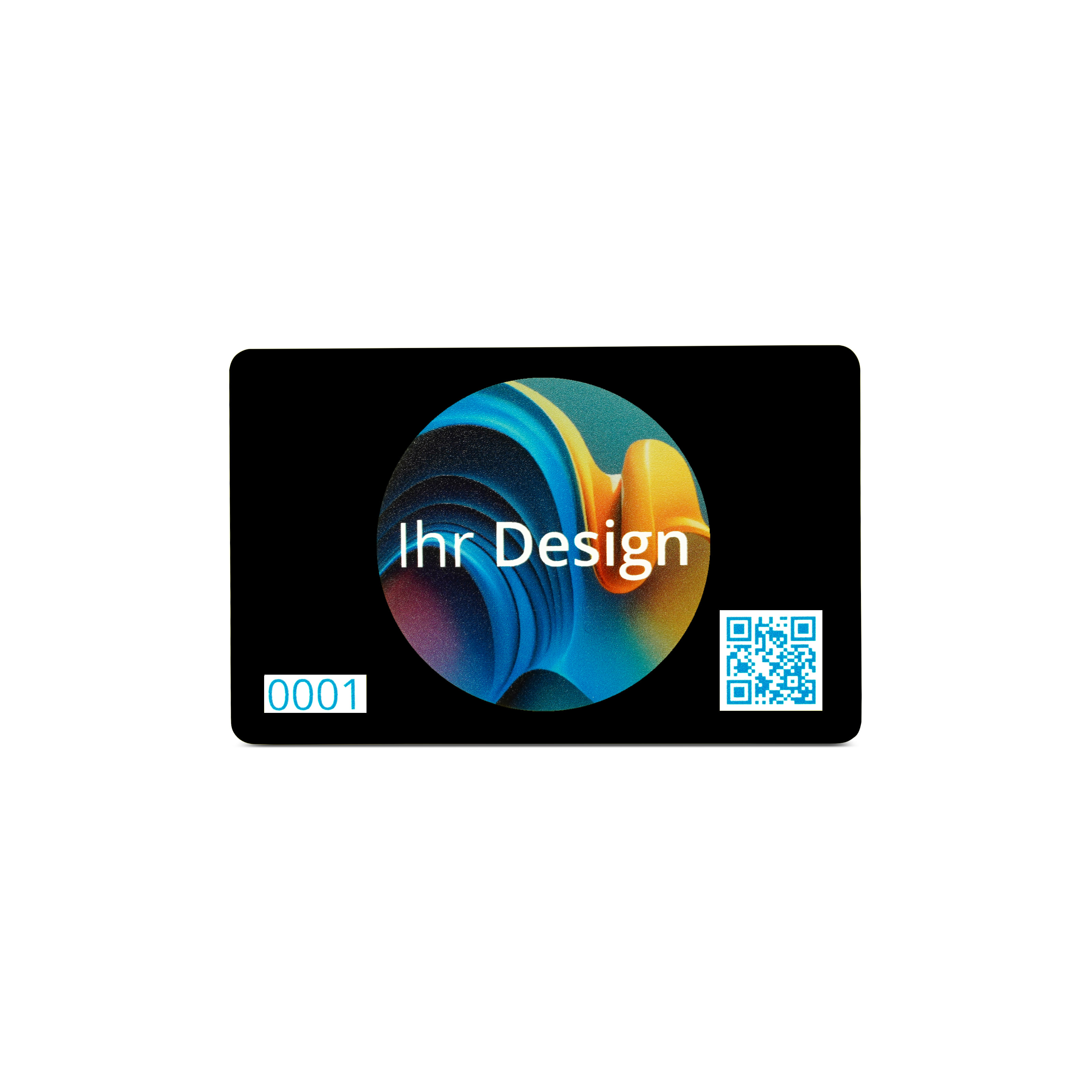 NFC Karte PVC - 85,6 x 54 mm - NTAG213 - 180 Byte - schwarz matt - bedruckt
