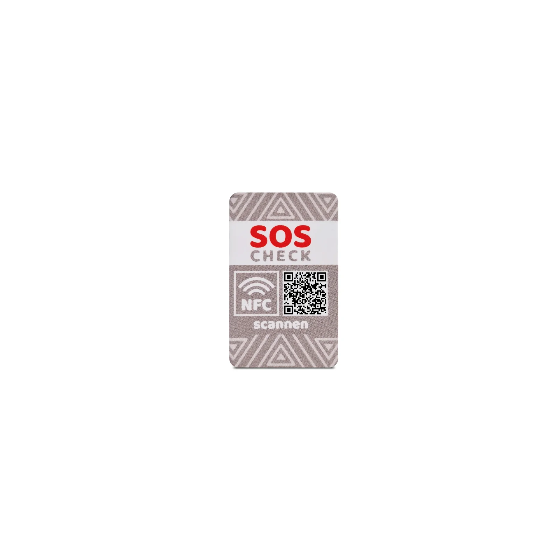 SOS-Check Sticker - Smarter Notfall-Sticker - PET - On-Metal - 25 x 45 mm - 2er Set - beige