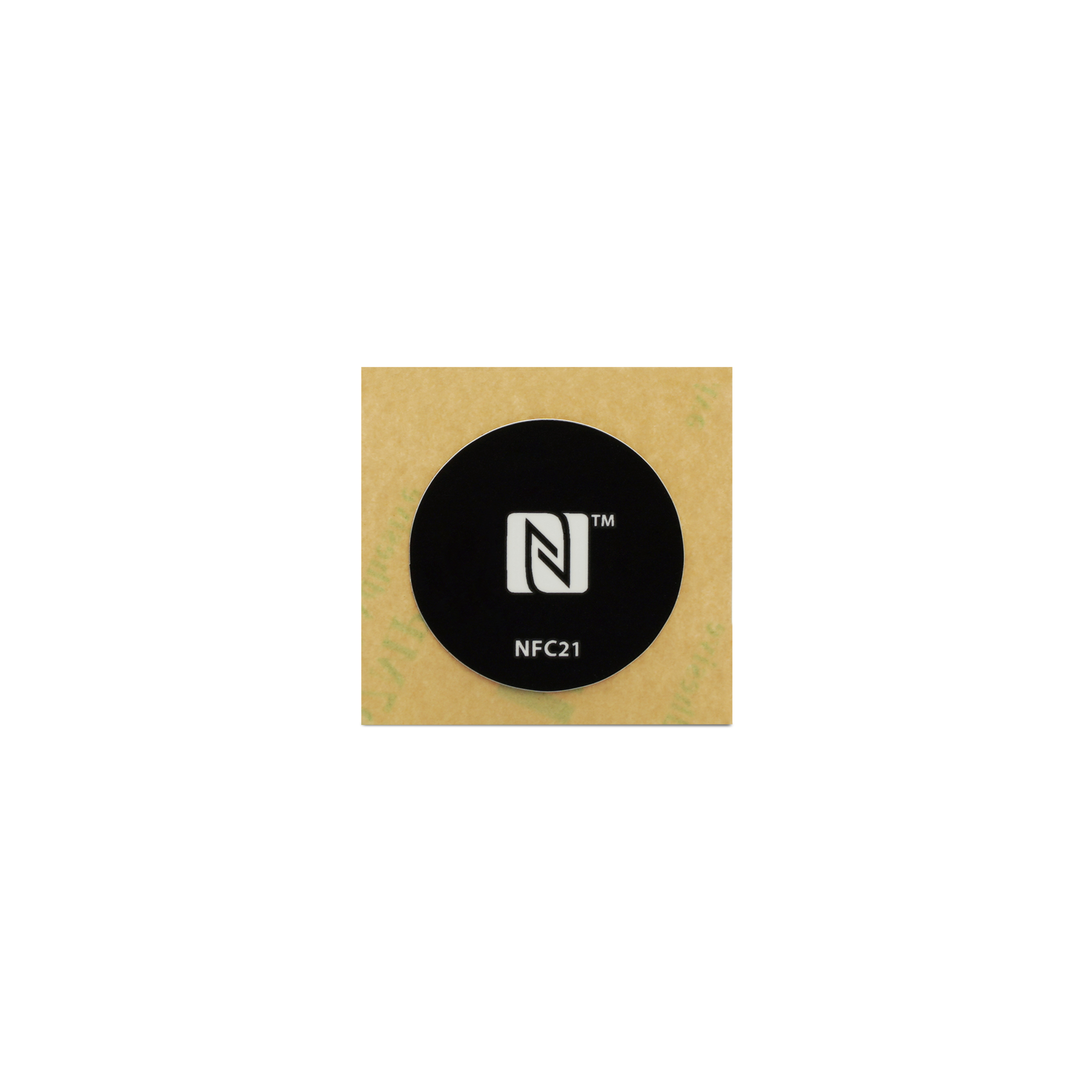 NFC Sticker PET - On-Metal - 22 mm - NTAG213 - 180 Byte - schwarz mit Logo