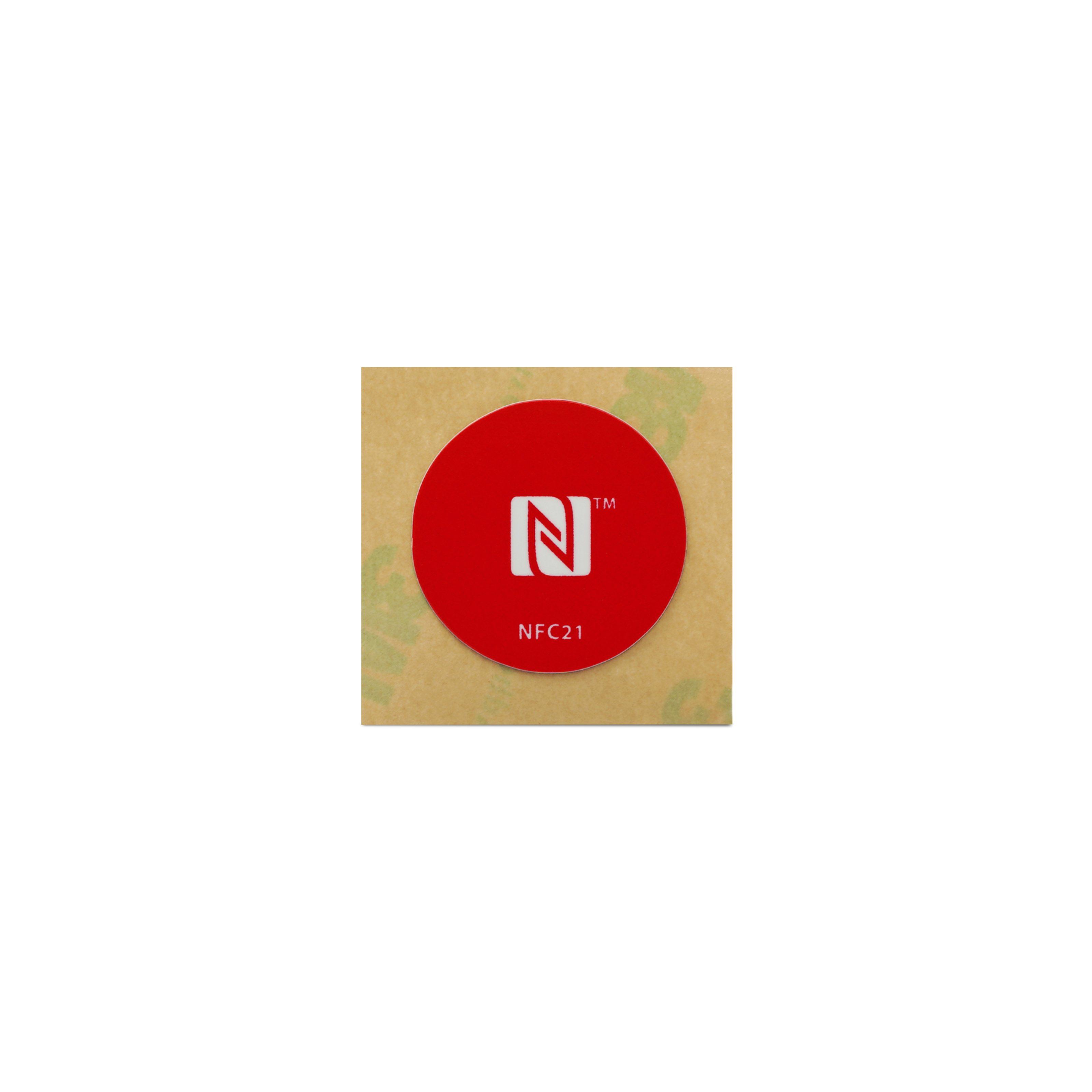 NFC Sticker PET - On-Metal - 22 mm - NTAG213 - 180 Byte - rot mit Logo