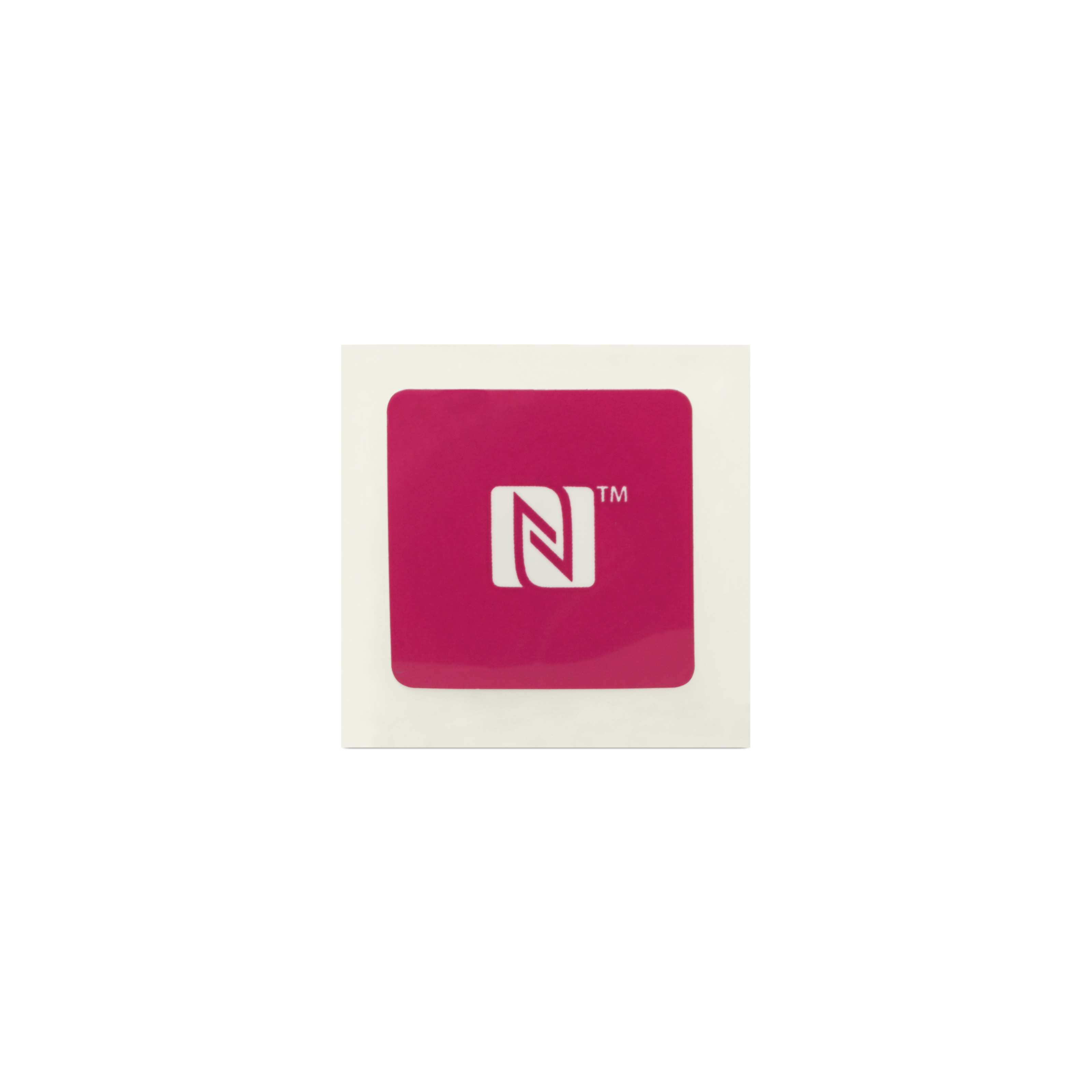NFC Sticker PET - 25 x 25 mm - NTAG213- 180 Byte - square - pink yarrow with logo