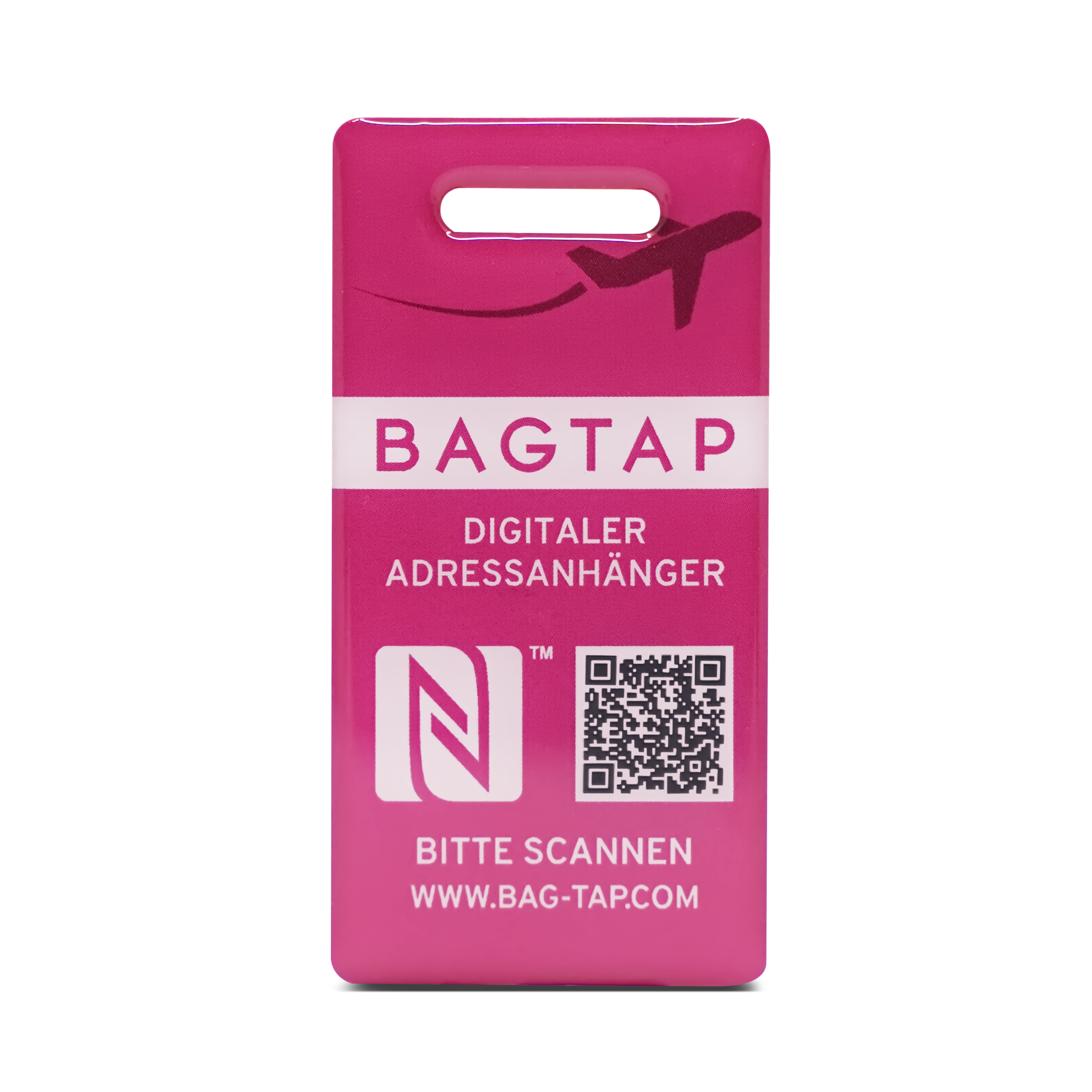 Bagtap - digitaler Adressanhänger - PVC Epoxy - pink