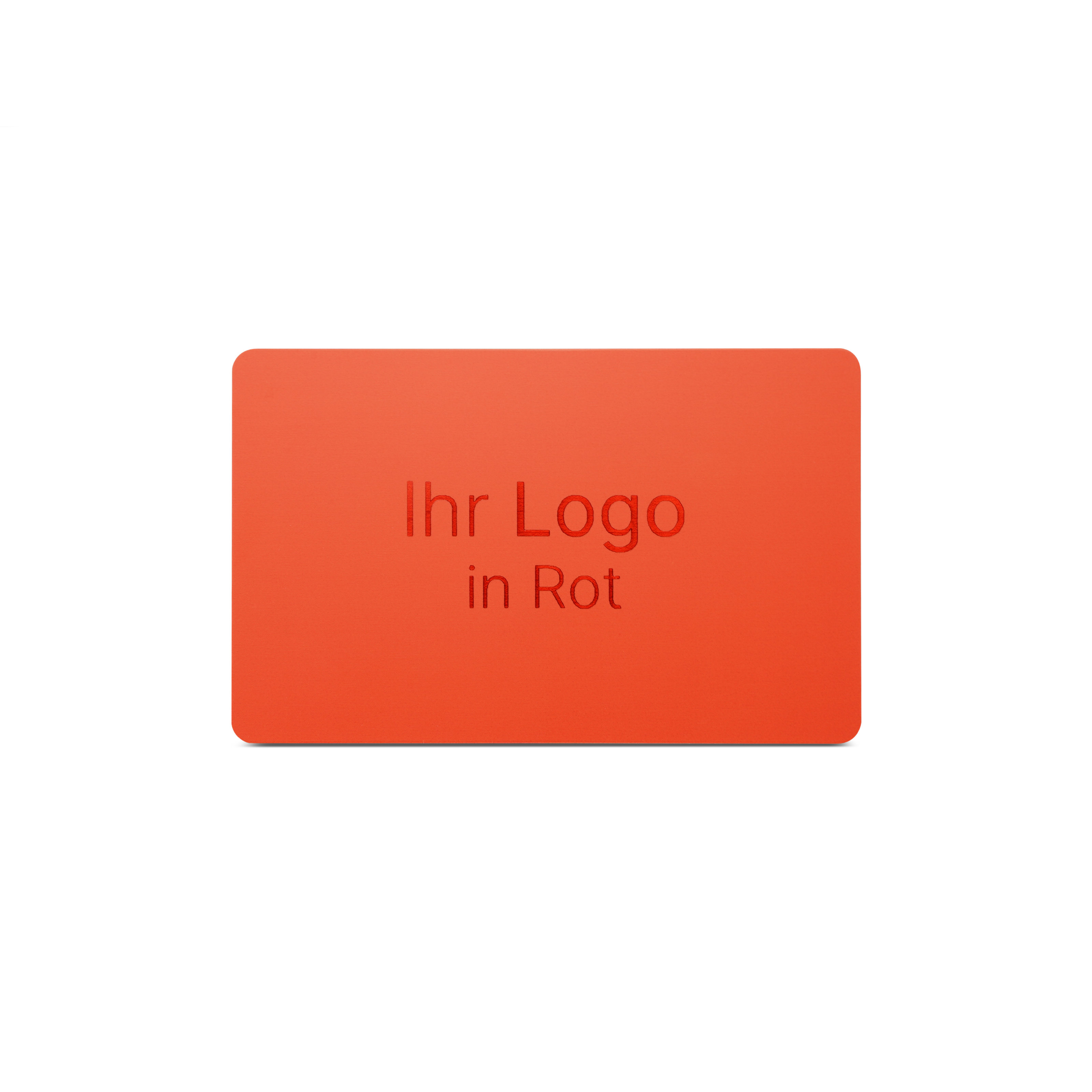 Rote NFC Karte aus PVC mit Bedruckung "Ihr Logo in Rot"