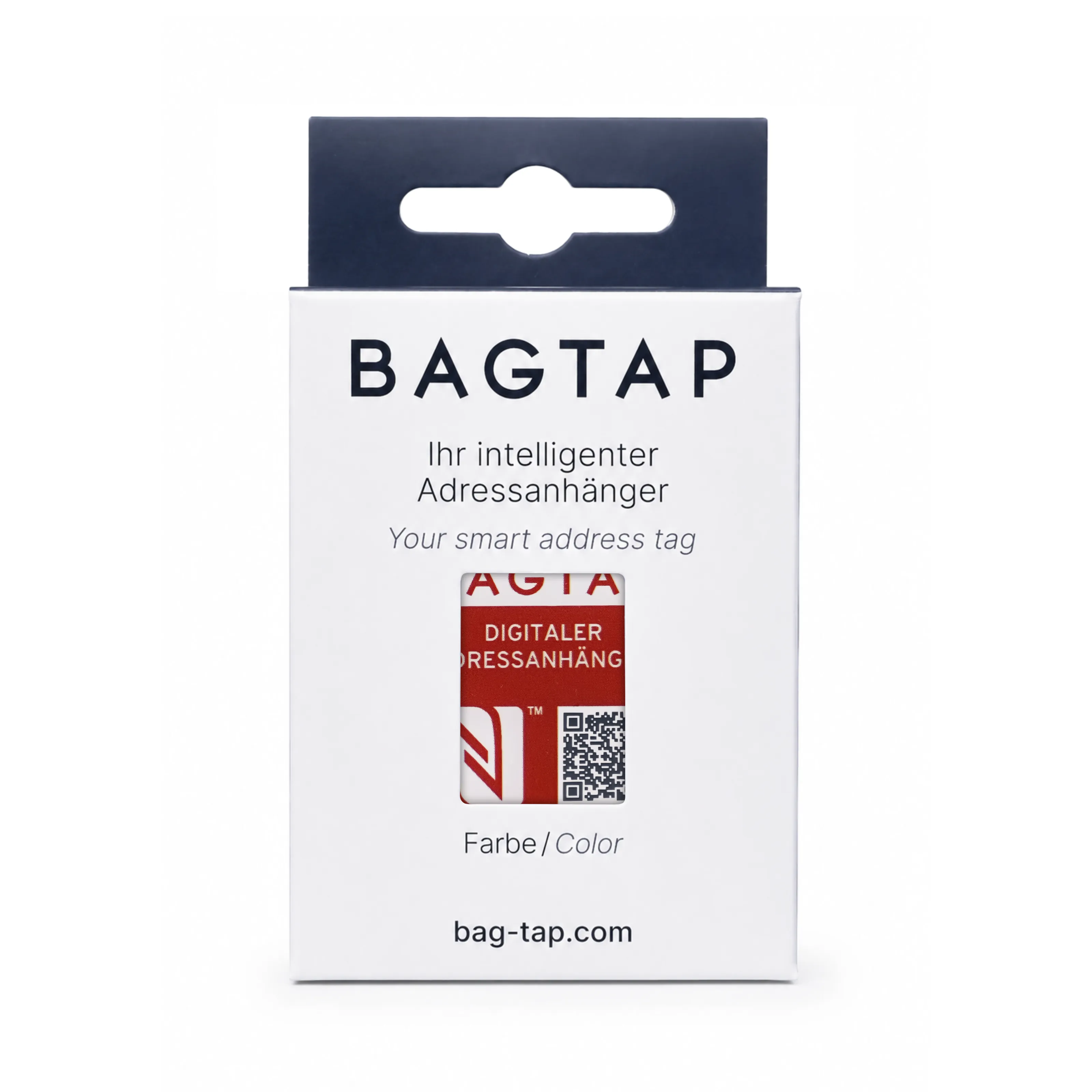 Bagtap Solid - Digital Luggage Tag - Epoxy - 30 x 60 mm - red