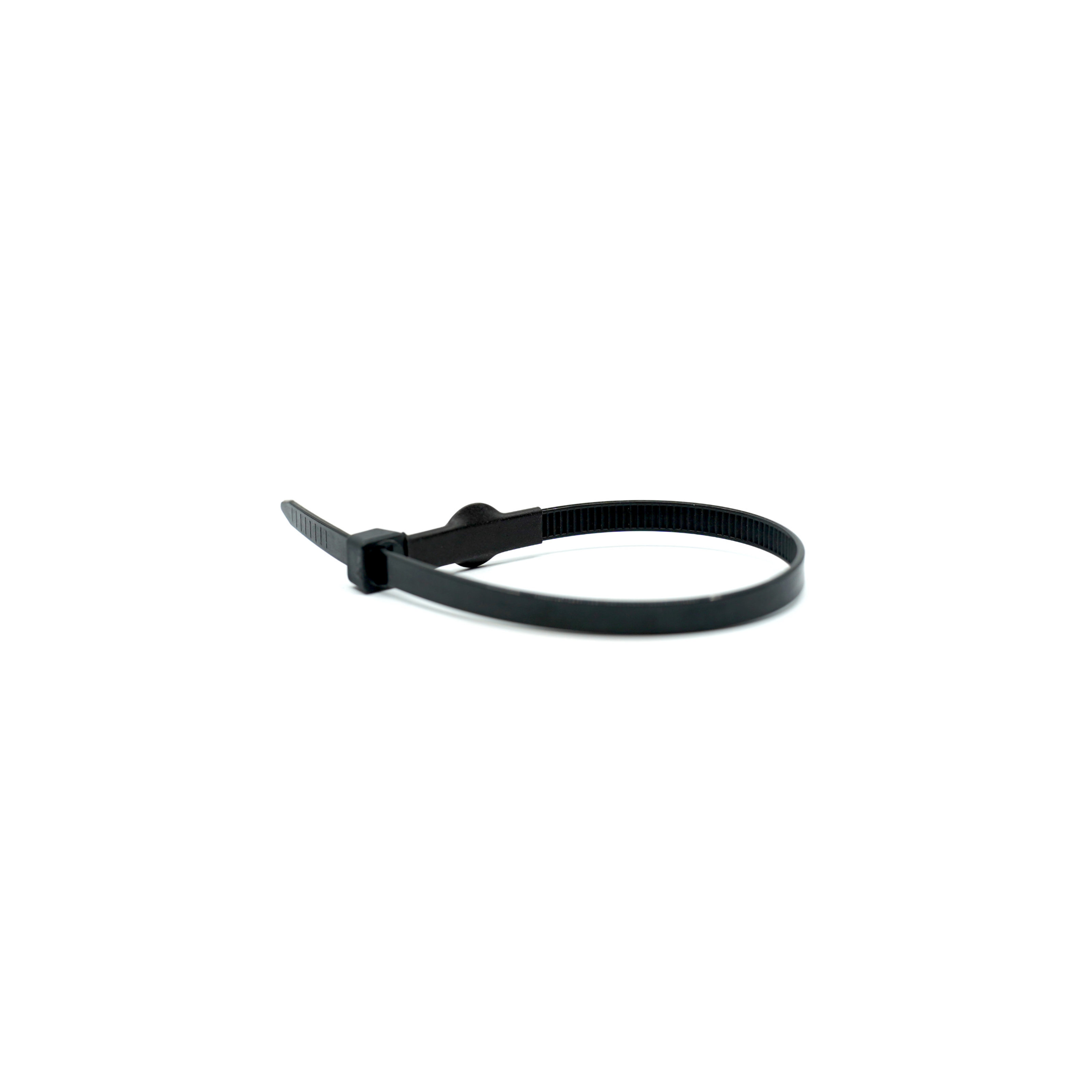 Liegender und verbundener NFC Kabelbinder aus PVC in schwarz