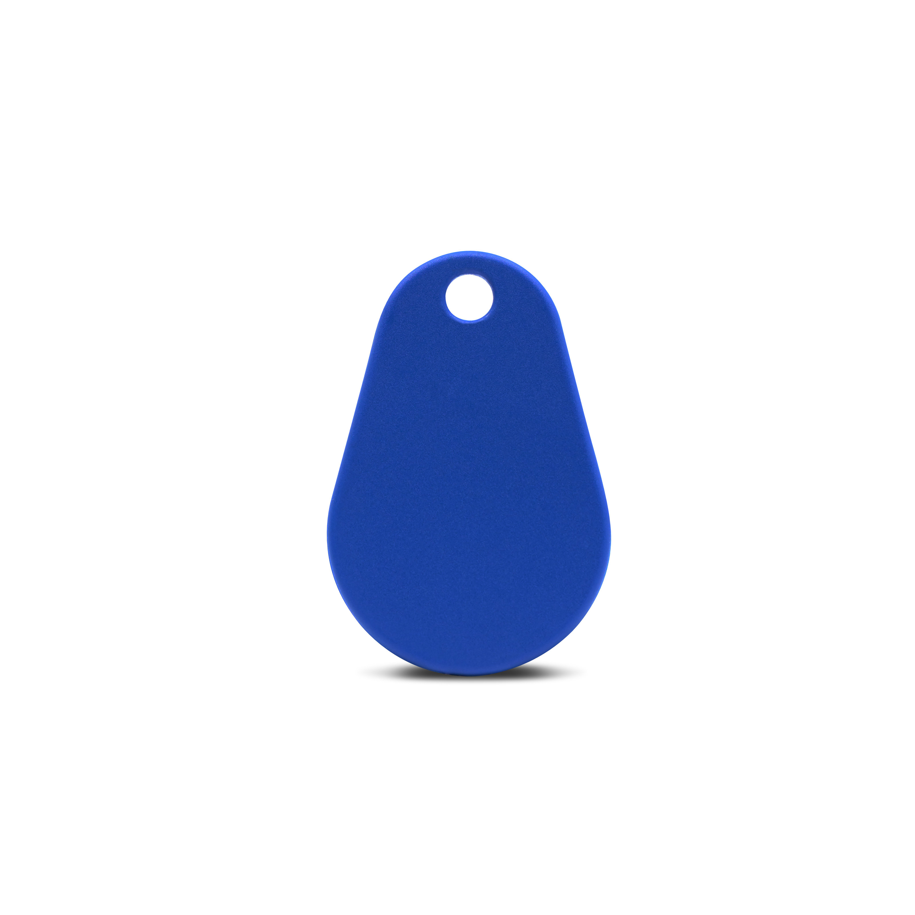 Vorderseite NFC Schlüsselanhänger in blau aus Polyamid