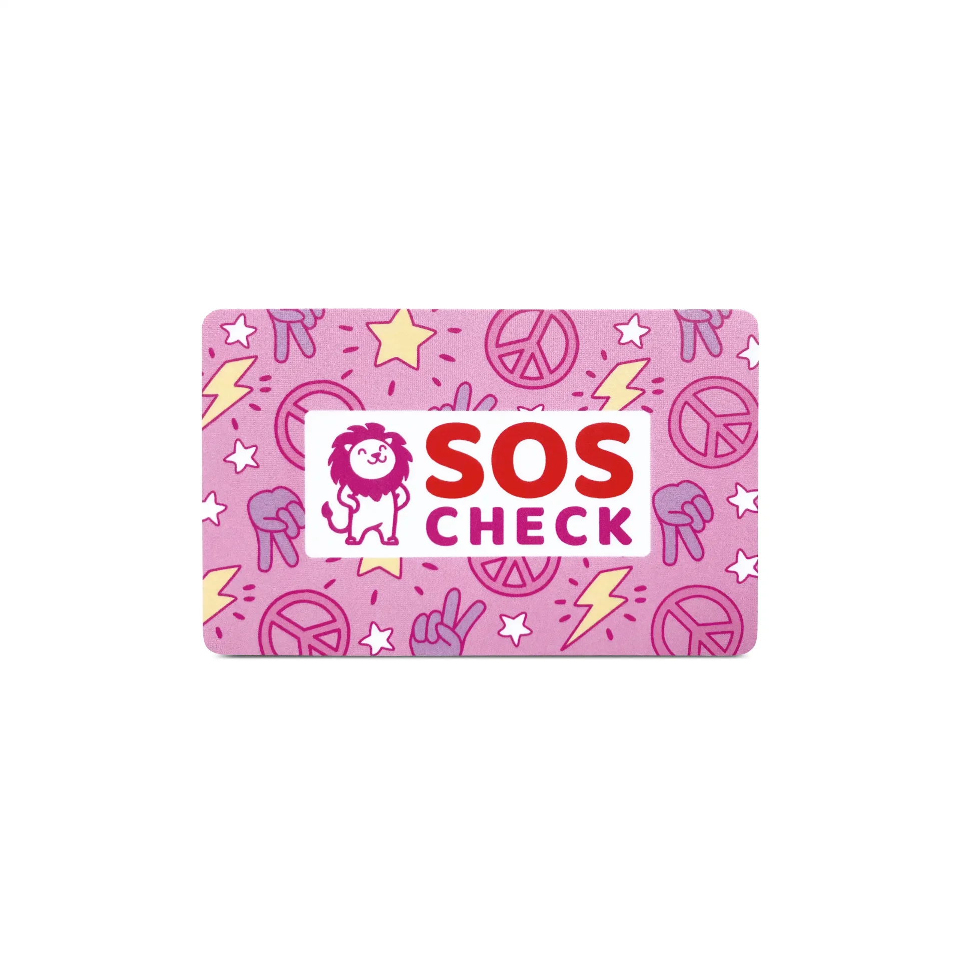 SOS-Check Karte Kids - Smarte Notfall-Karte - PVC - 85,6 x 54 mm - pink