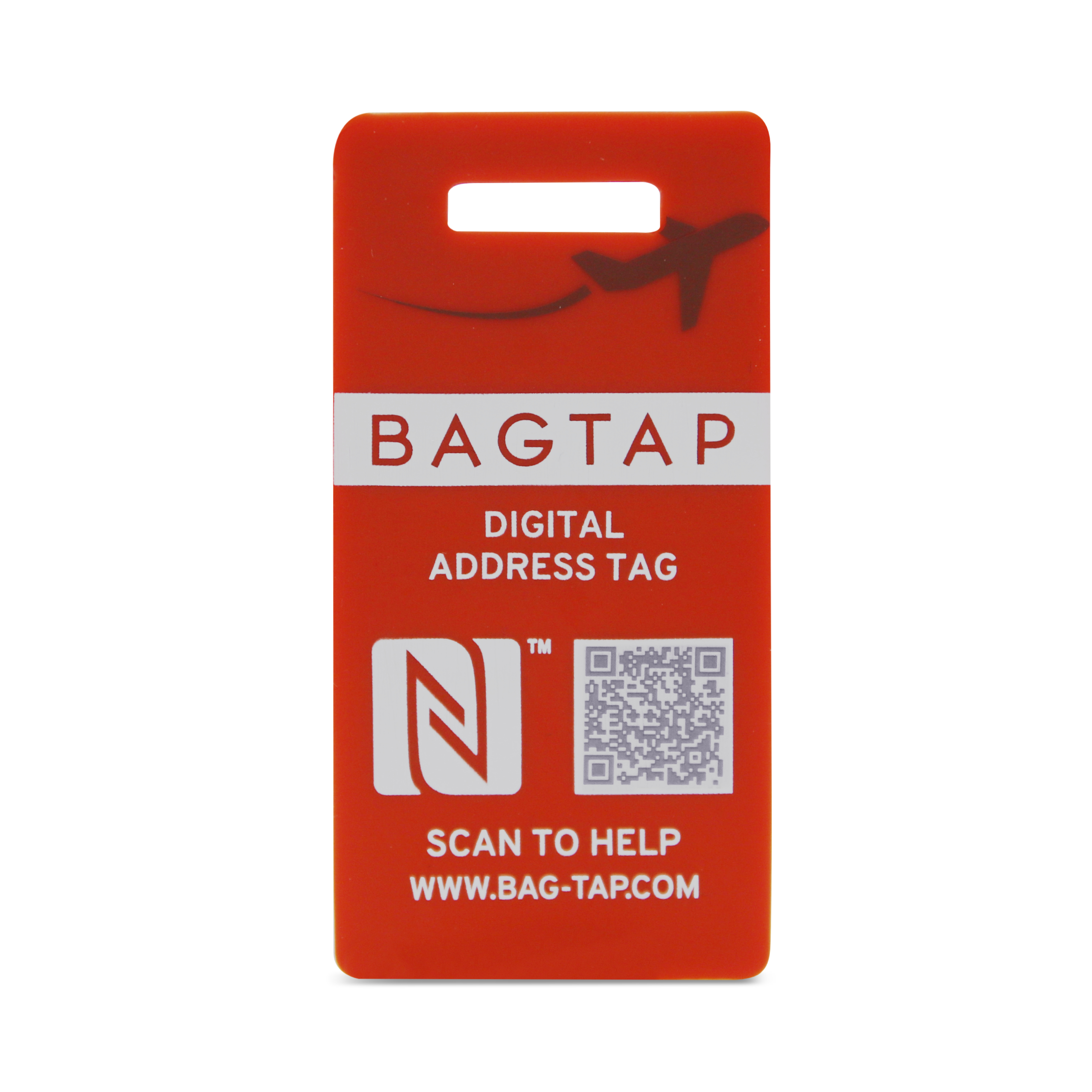 Bagtap Silicone - Digital address tag - 30 x 60 mm - orange