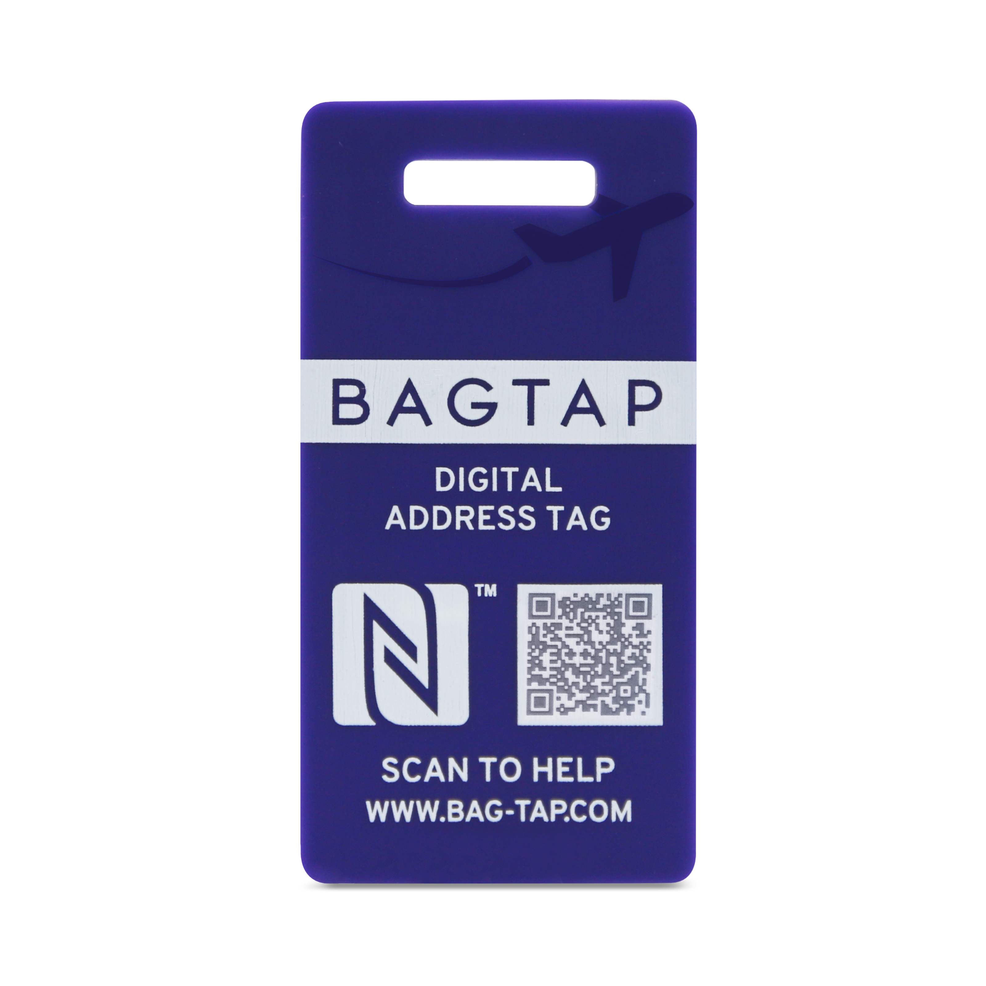 Bagtap Silicone - Digital address tag - 30 x 60 mm - purple