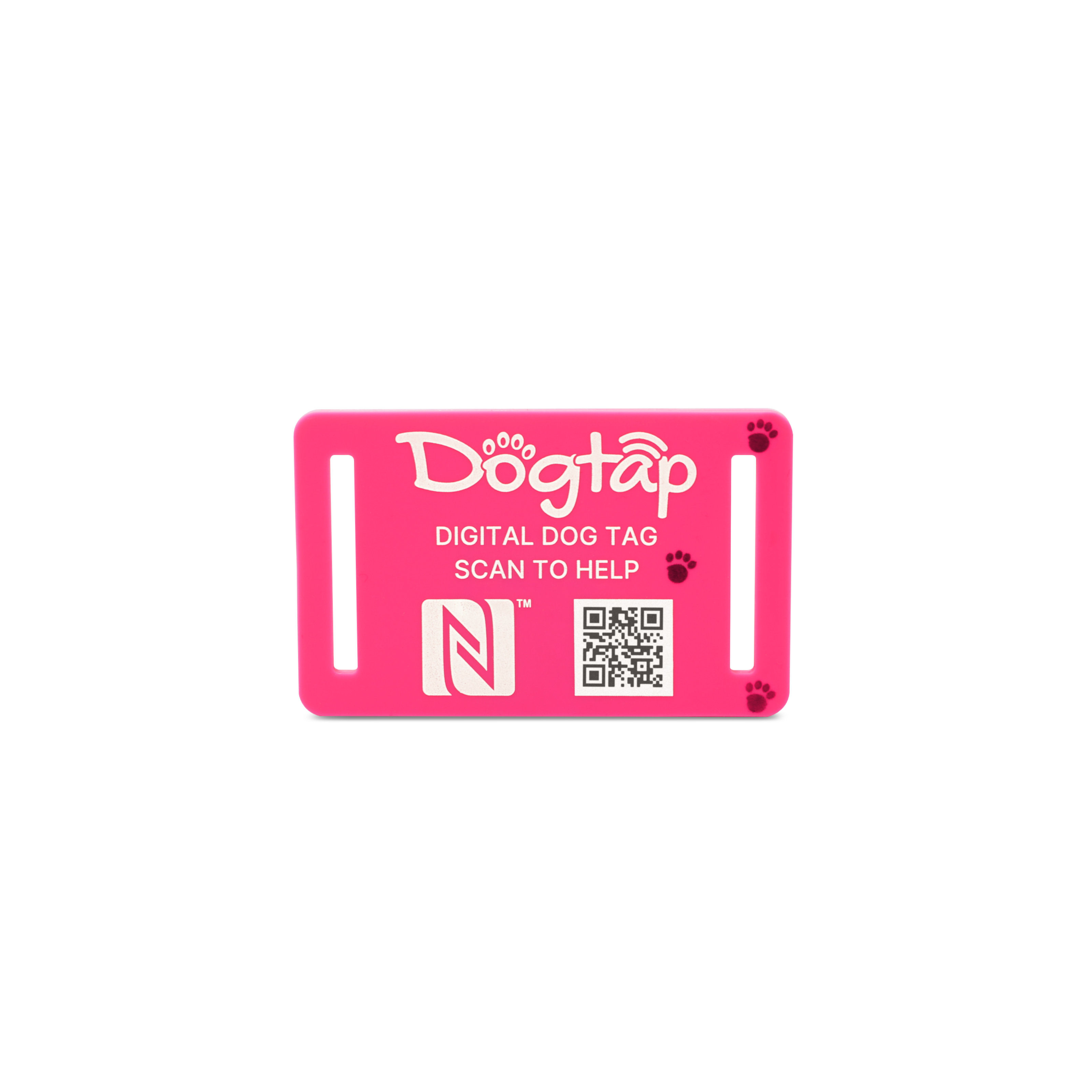 Dogtap Light Small - Digitale Hundemarke  - Silikon - 50 x 30 mm - pink