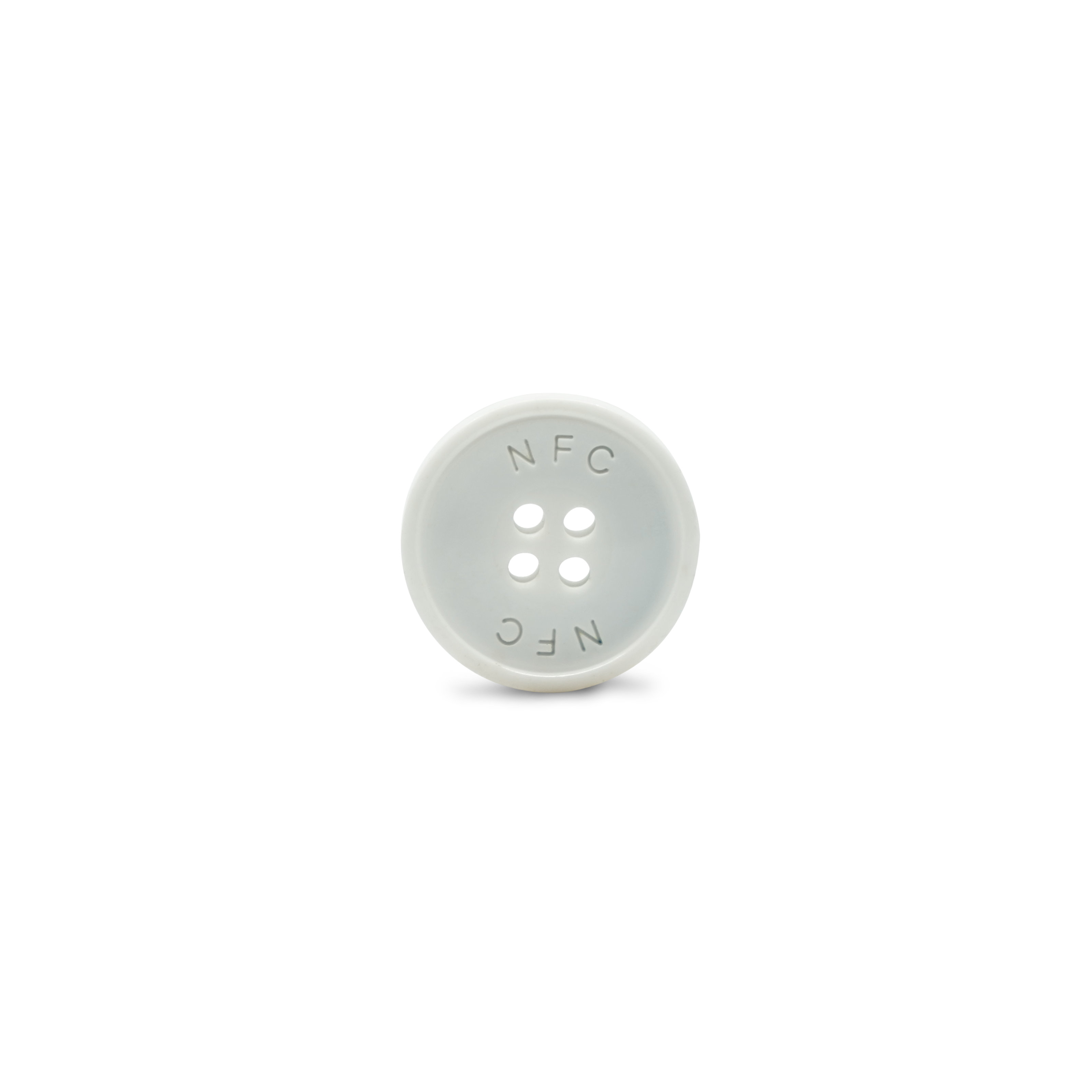 Vorderseite NFC Kunstharz Knopf in weiß