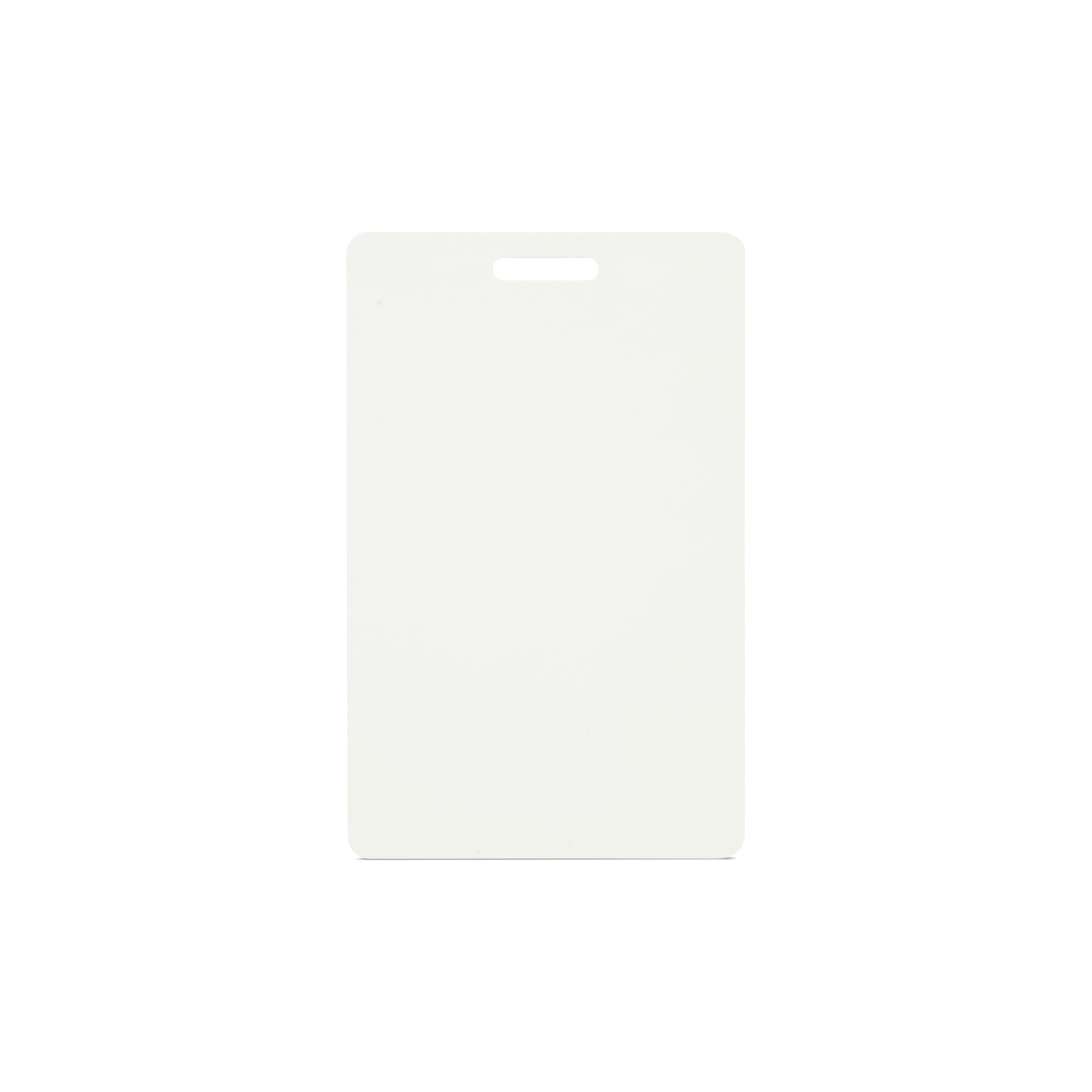 Vertikal stehende NFC Karte in weiß mit Schlitz