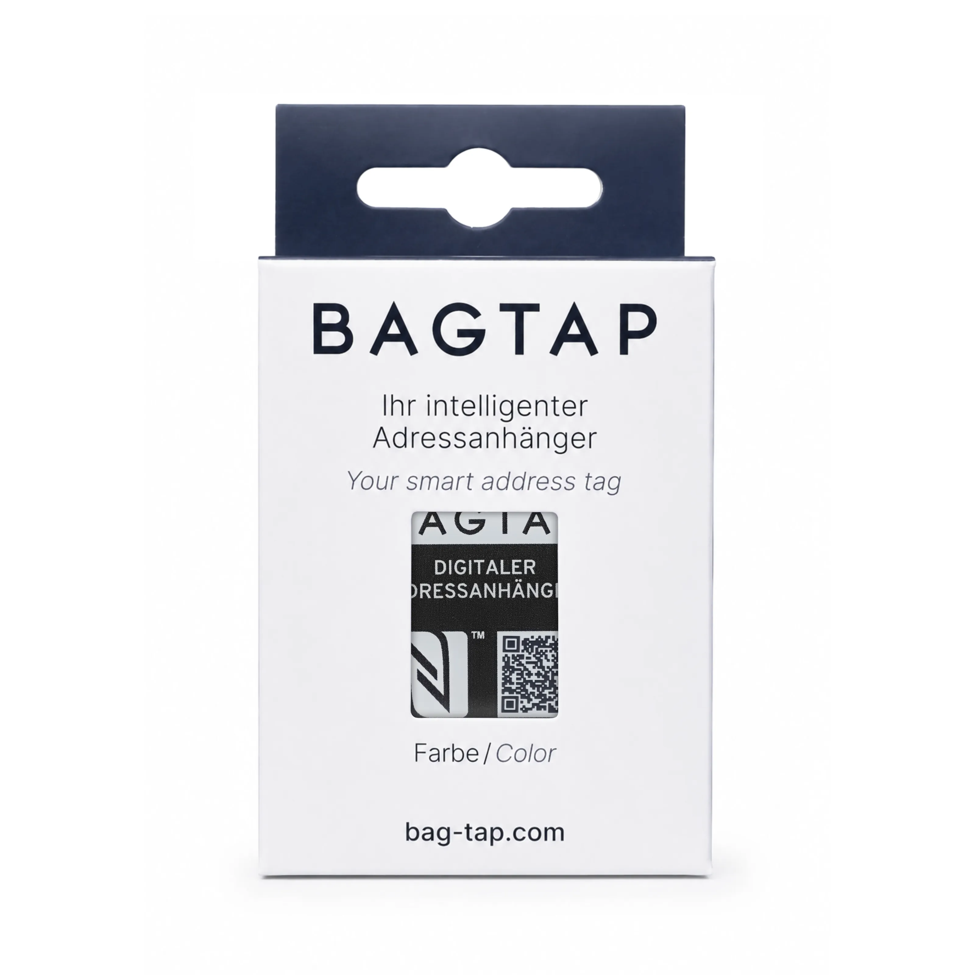 Bagtap Solid - Digital Luggage Tag - Epoxy - 30 x 60 mm - black