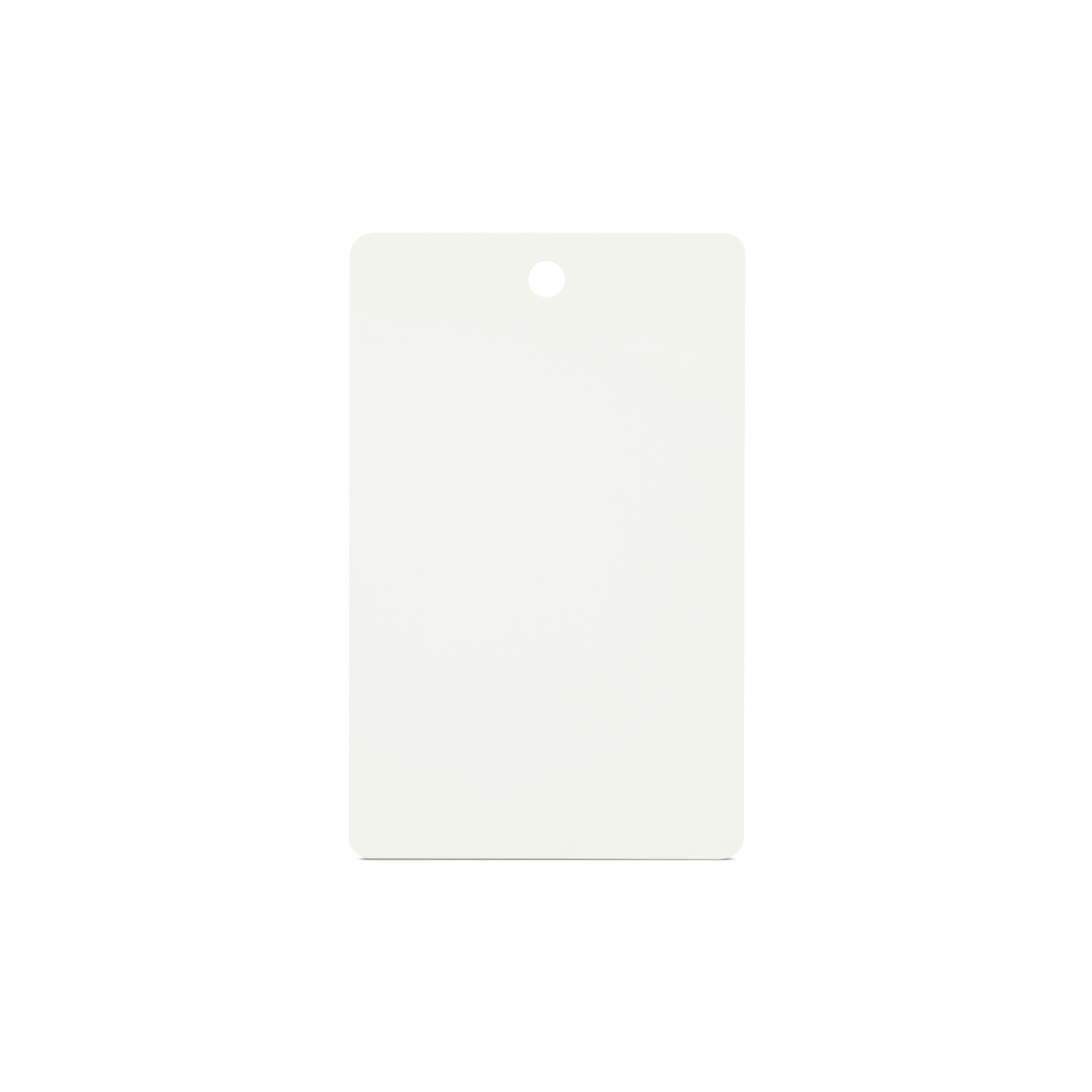Vertikal stehende NFC Karte in weiß mit Lochung