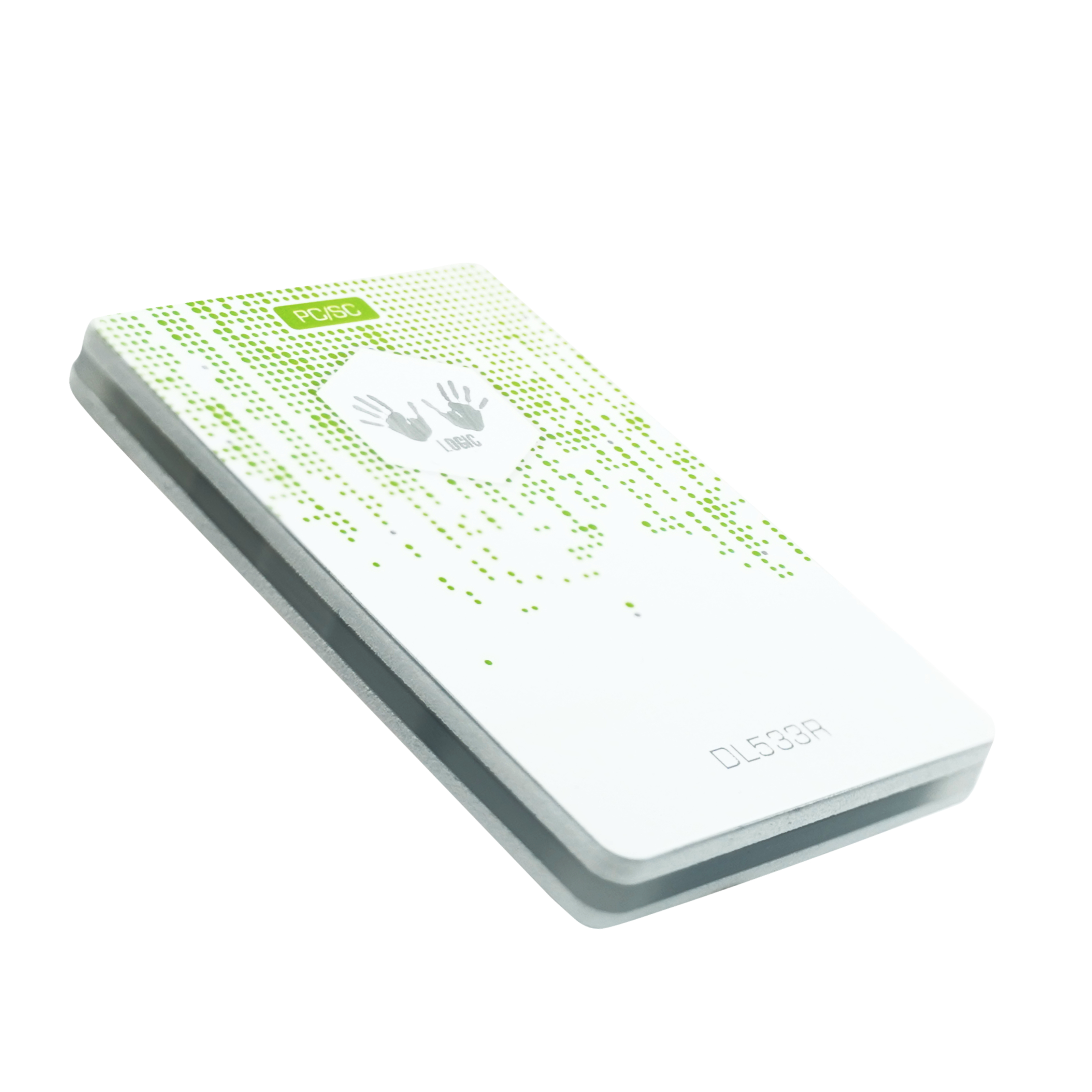 Seitenansicht des weiß grünen NFC Readers