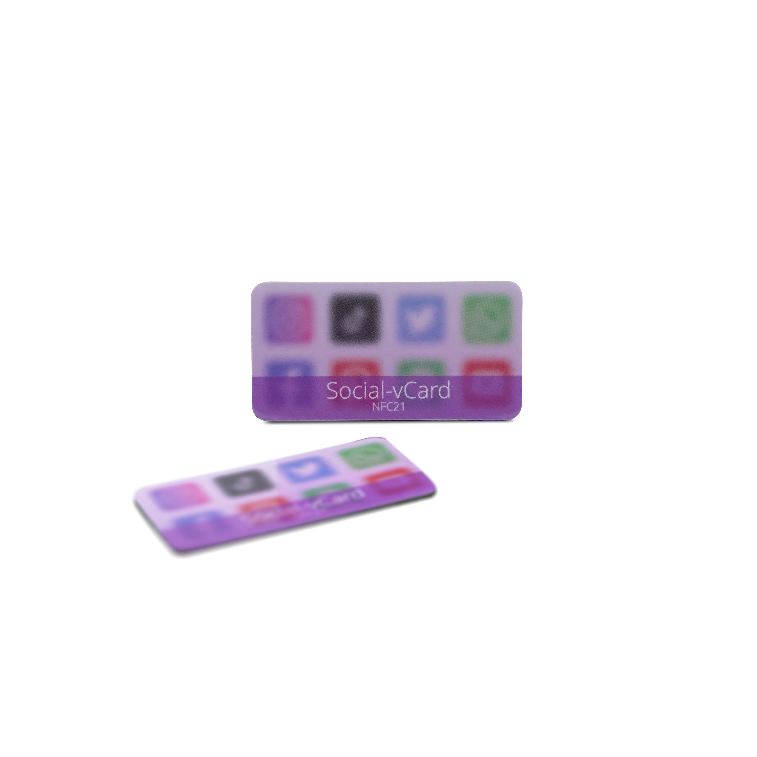 Social-vCard Glow - Digitaler Social Media Sticker - PET - 35 x 18 mm - pink