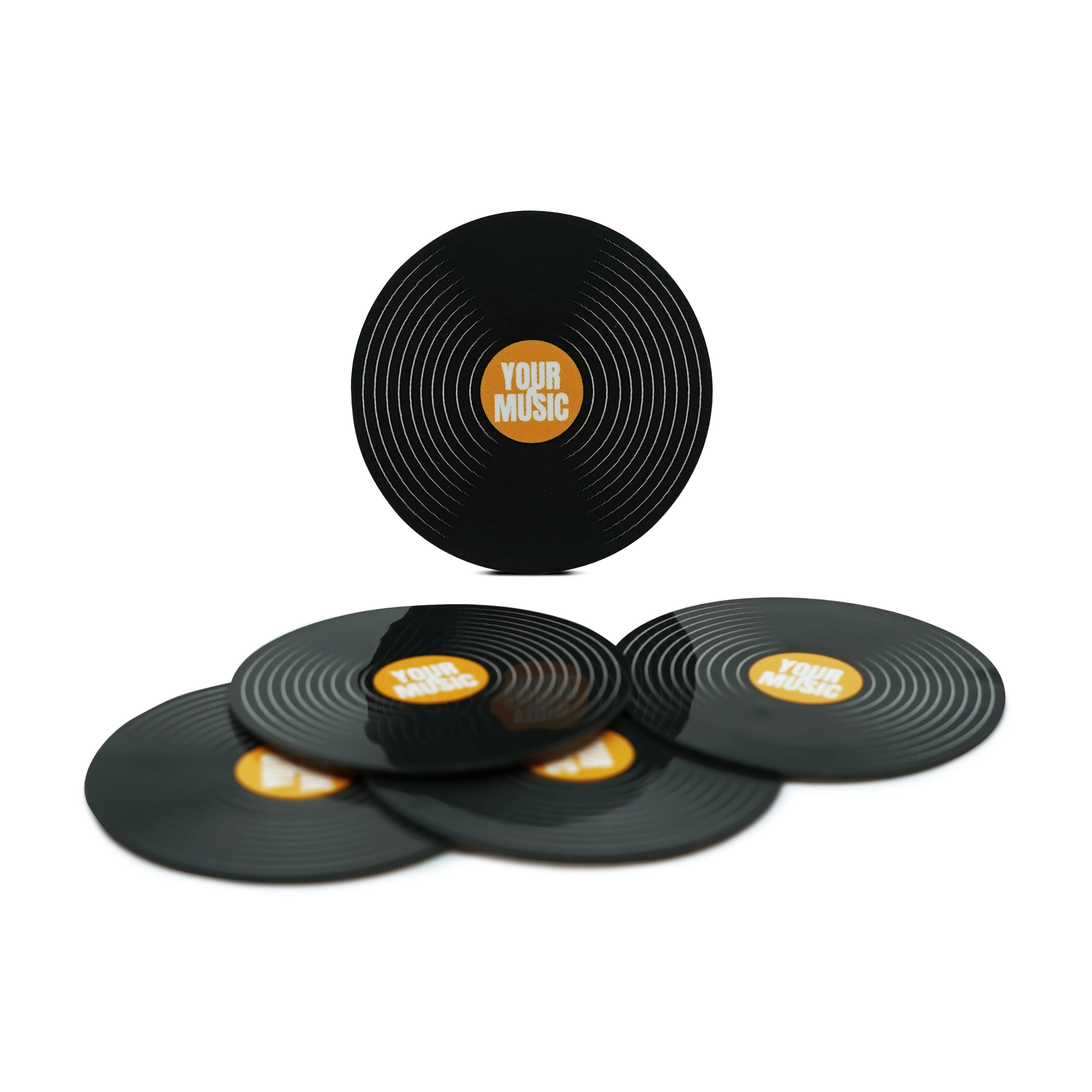  NFC Vibes vinyl record - Digital music sticker - PET - 38 mm - black - English label