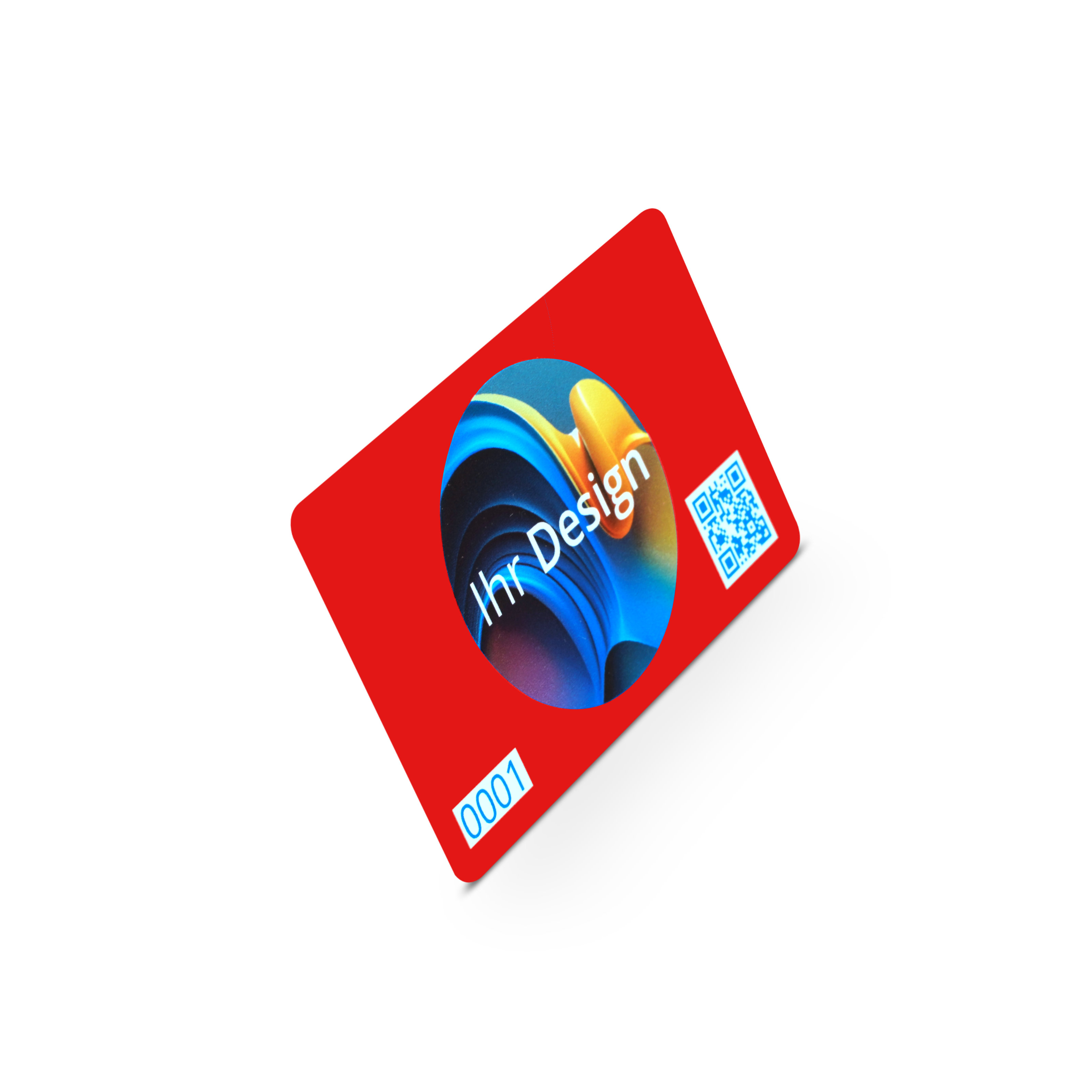 NFC Karte PVC - 85,6 x 54 mm - NTAG213 - 180 Byte - rot matt - durchgefärbt - bedruckt