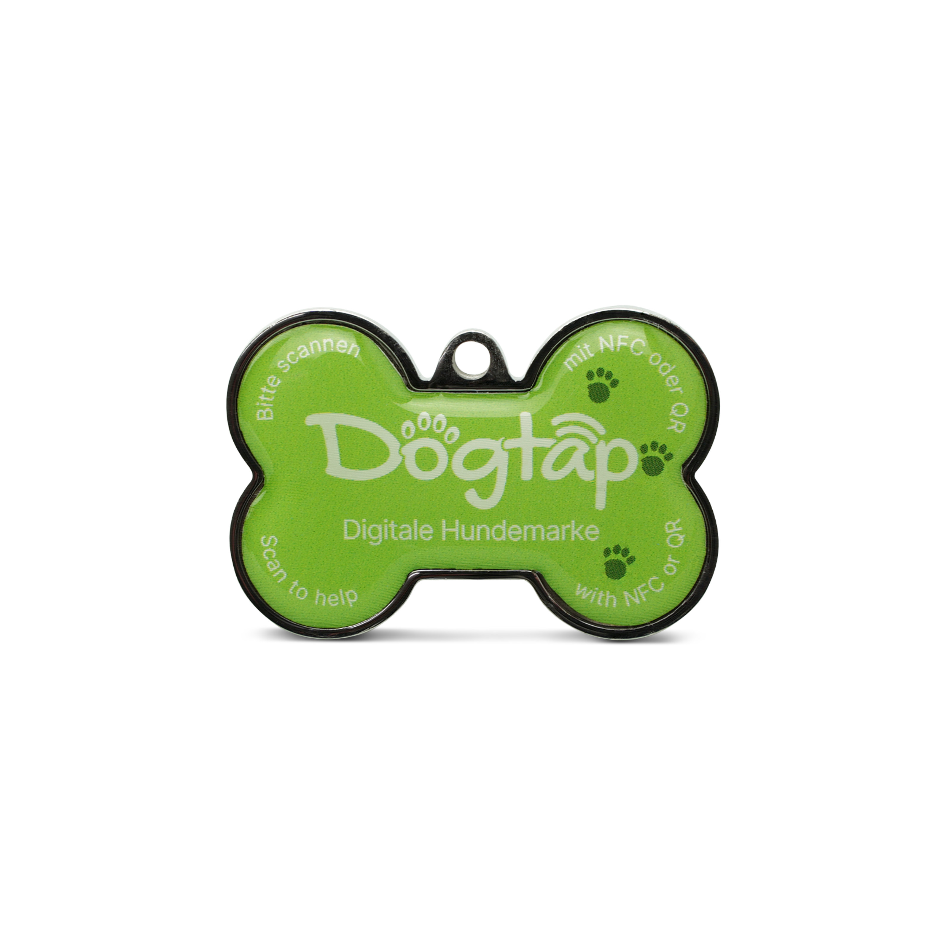 Dogtap Solid - Digital dog tag - PVC / Metal - 41.6 x 28.5 x 4.6 mm - green