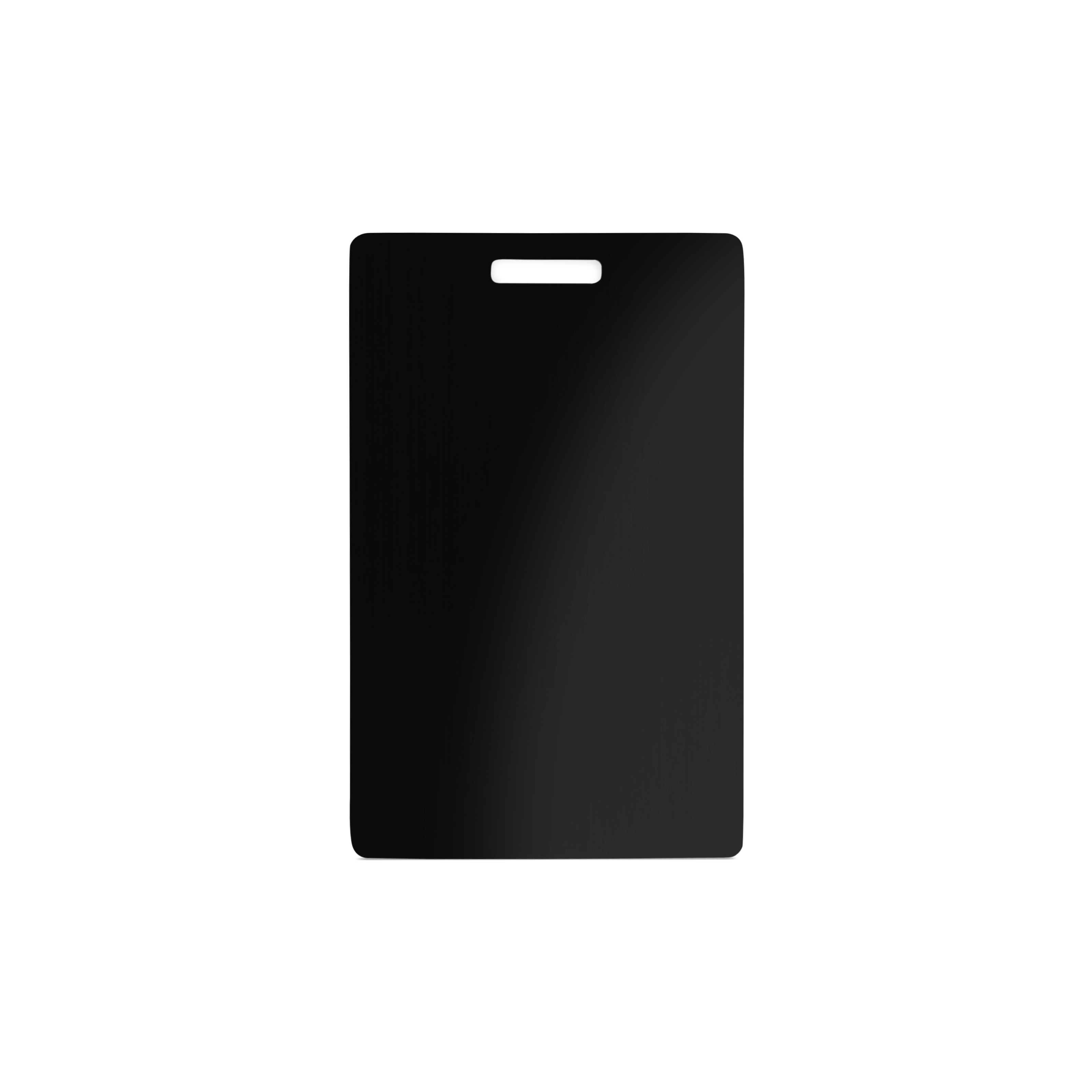 NFC Karte Metall - 85,6 x 54 mm - NTAG213 - 180 Byte - schwarz - Hochformat mit Schlitz