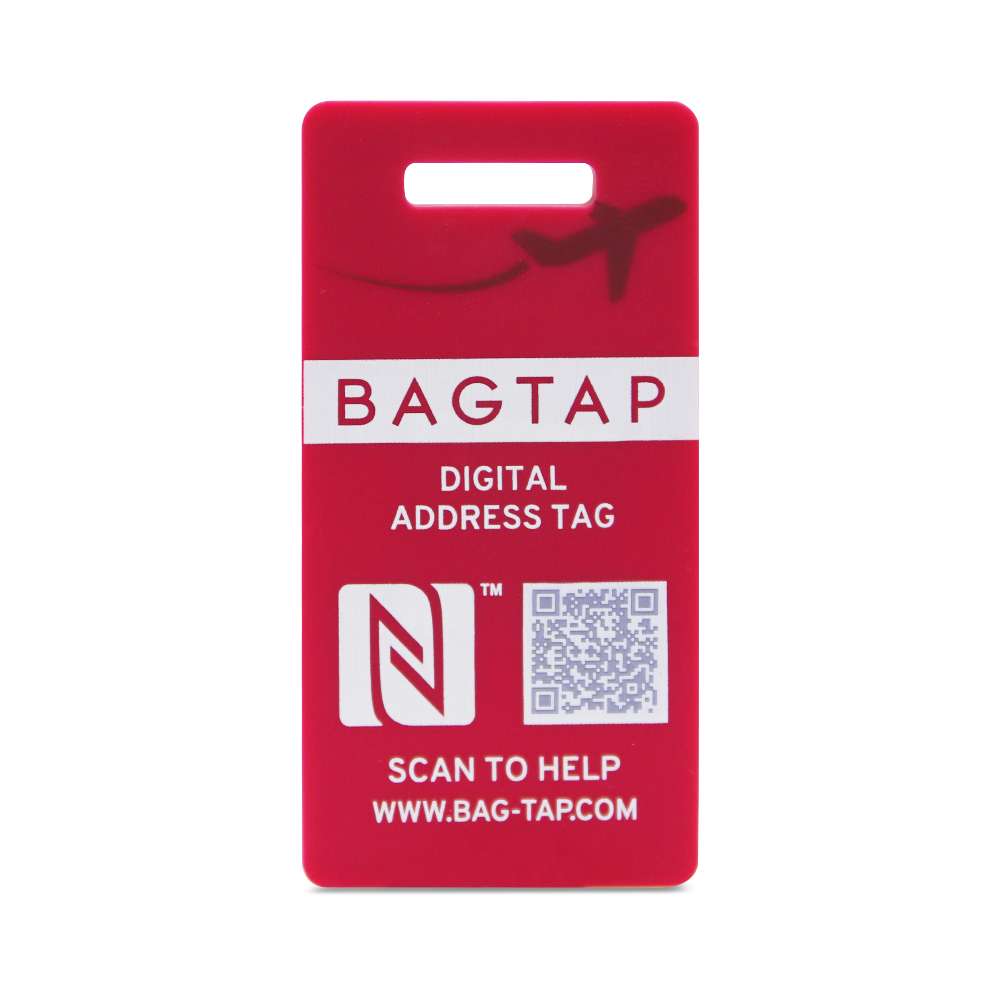 Bagtap Silicone - Digital address tag - 30 x 60 mm - pink