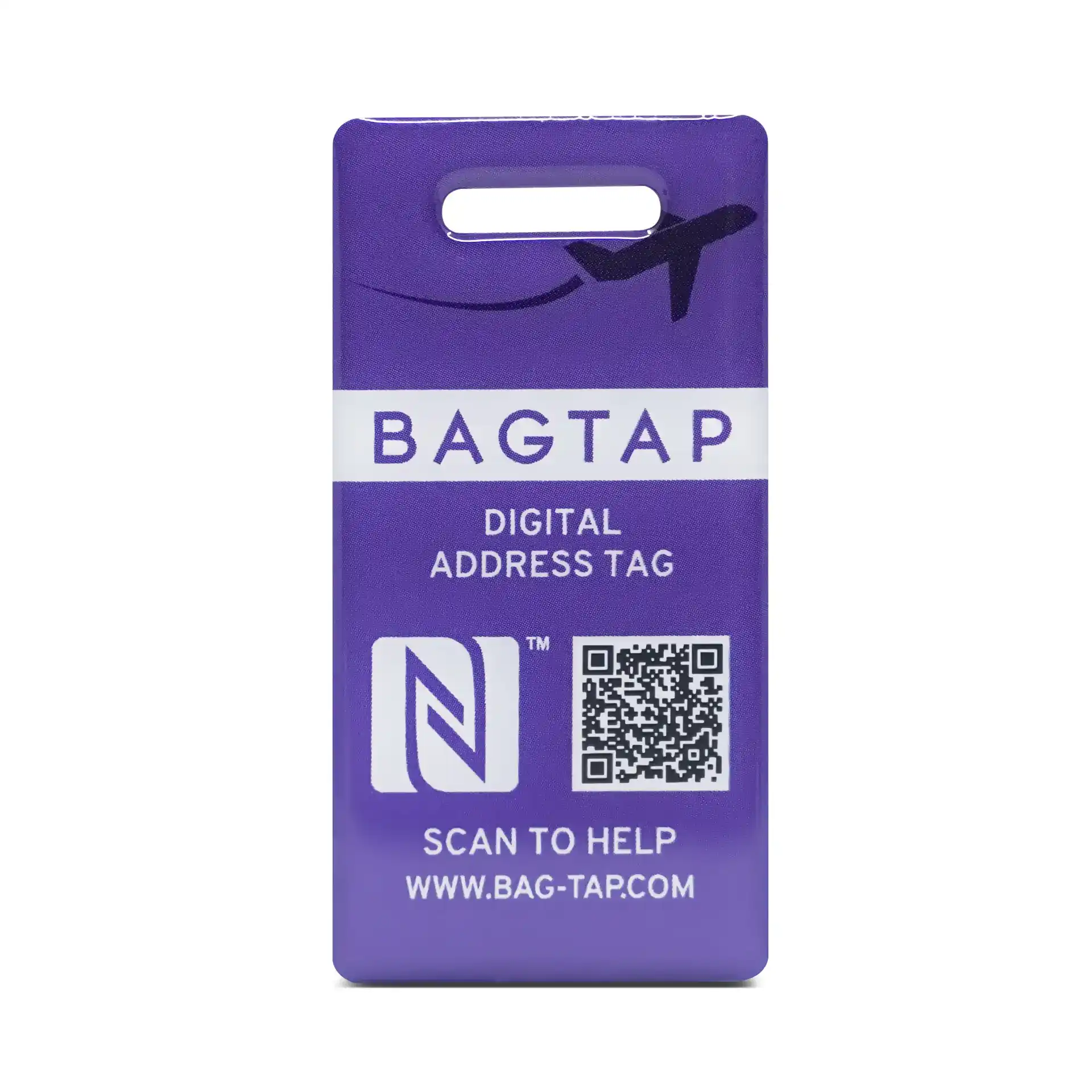 Bagtap Solid - Digitaler Kofferanhänger - Epoxy - 30 x 60 mm - lila