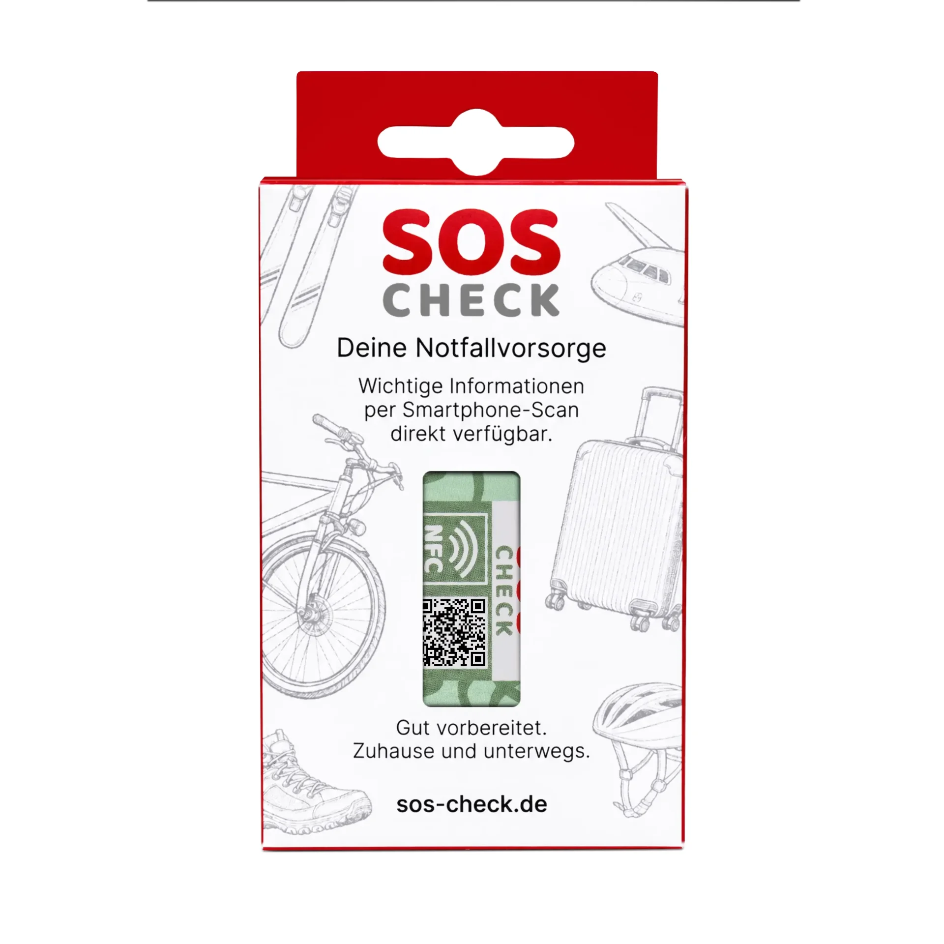 SOS-Check Sticker - Smart Emergency Sticker - PET - On-Metal - 45 x 25 mm - 2-Pack - Green