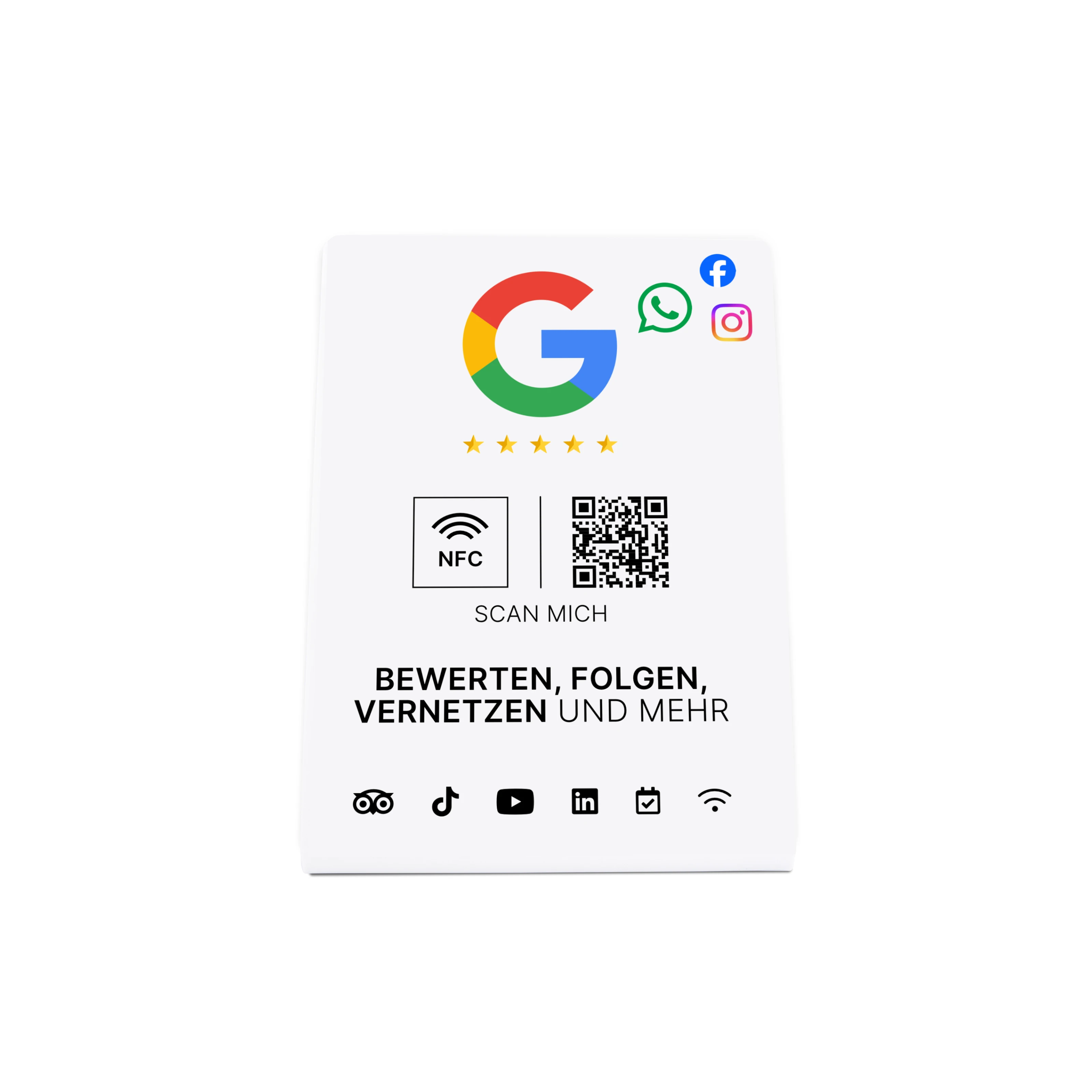 Multi-Link NFC Stand - Acrylic - 110 x 150 mm - White Glossy