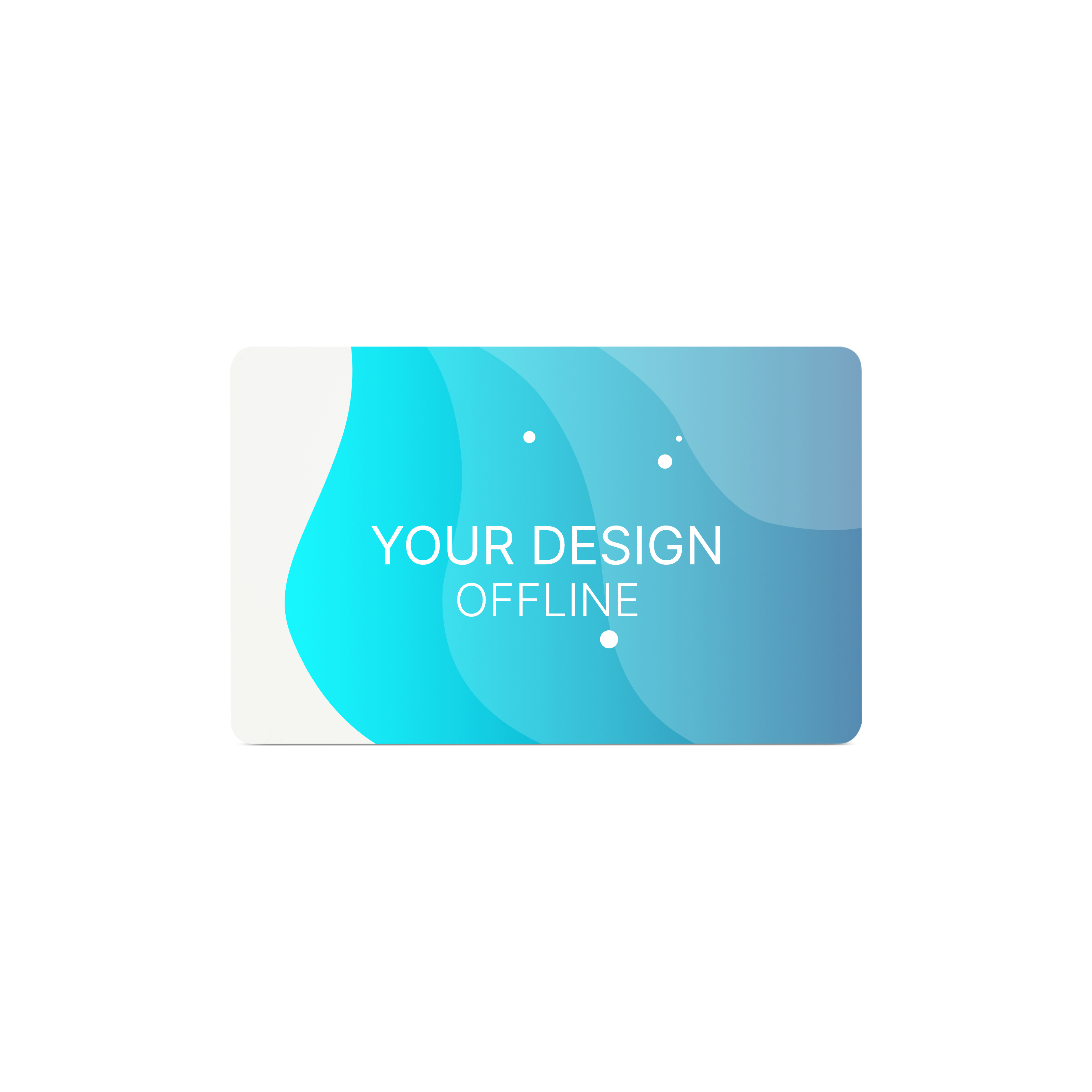 Vorderseite Offline NFC Visitenkartei n weiß blau mit dem Aufdruck "Your Design Offline"