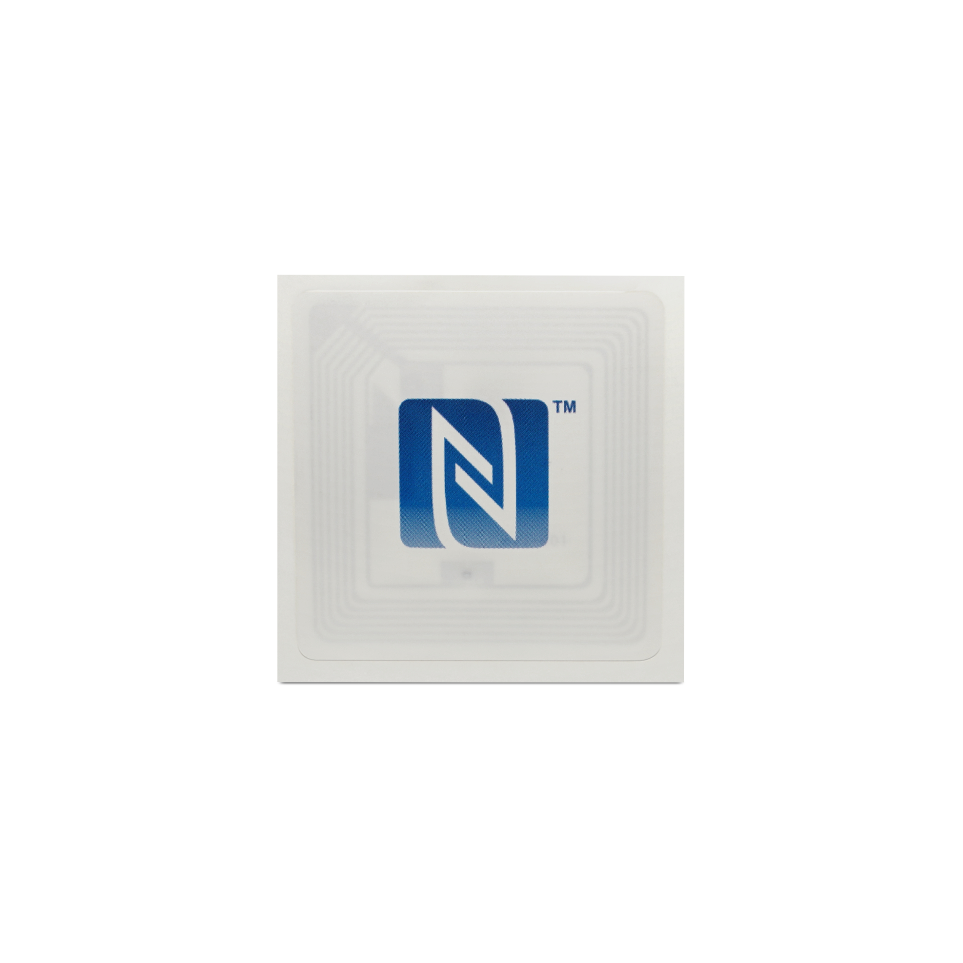 NFC Sticker PET - 35 x 35 mm - NTAG213 - 180 Byte - square - white with logo
