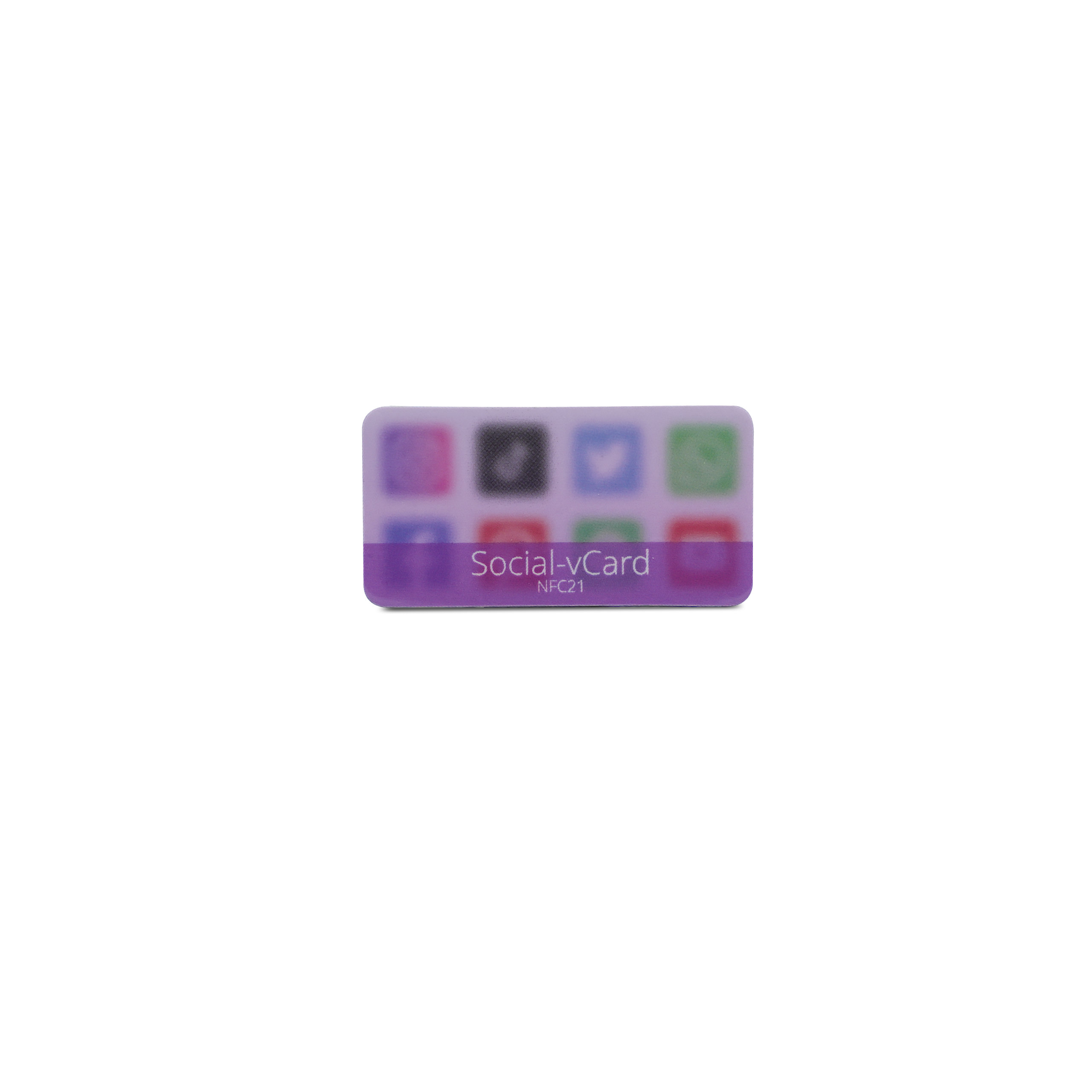 Social-vCard Glow - Digitaler Social Media Sticker - PET - 35 x 18 mm - pink