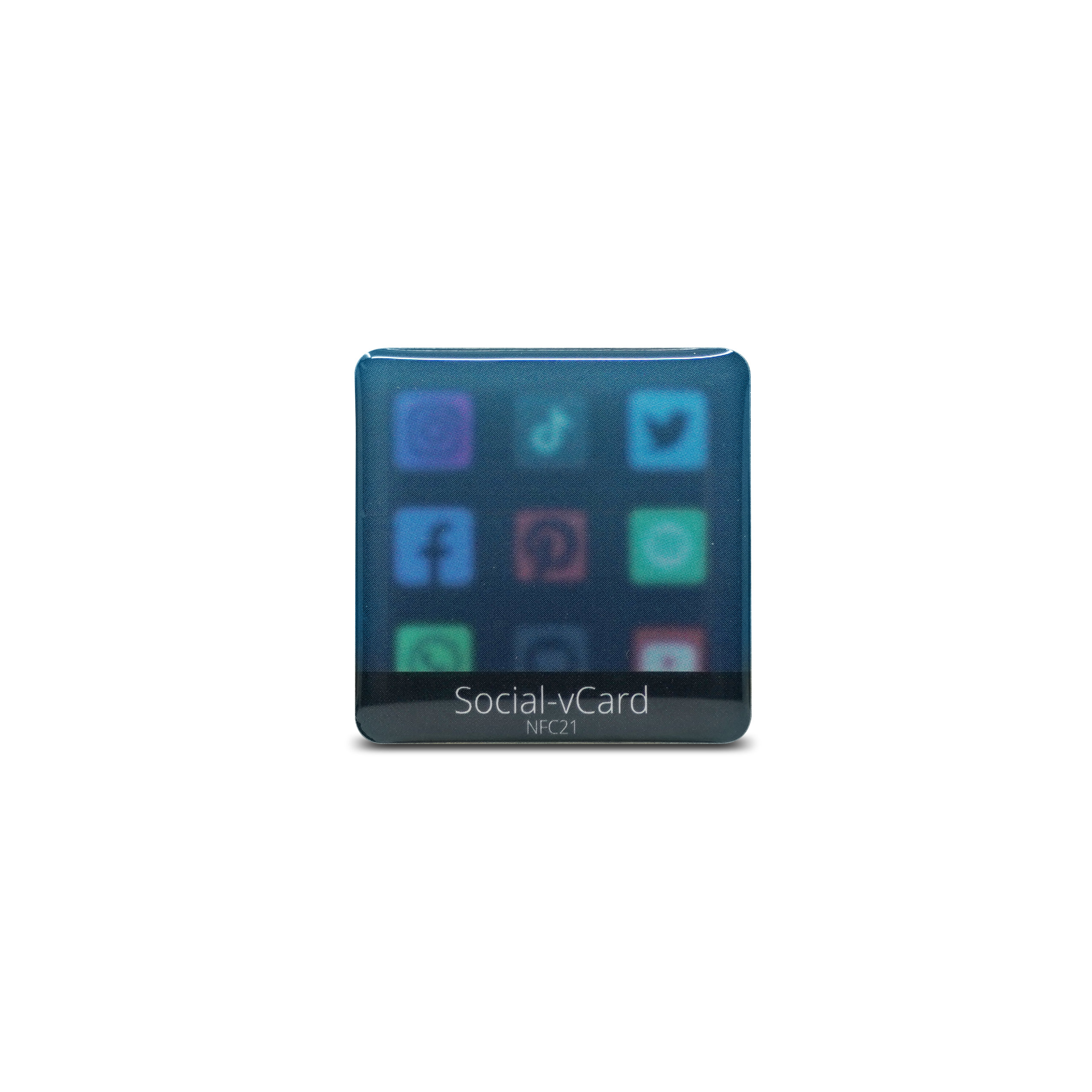 Social-vCard Dark - Digital social media sticker - PET - 35 x 35 mm - black