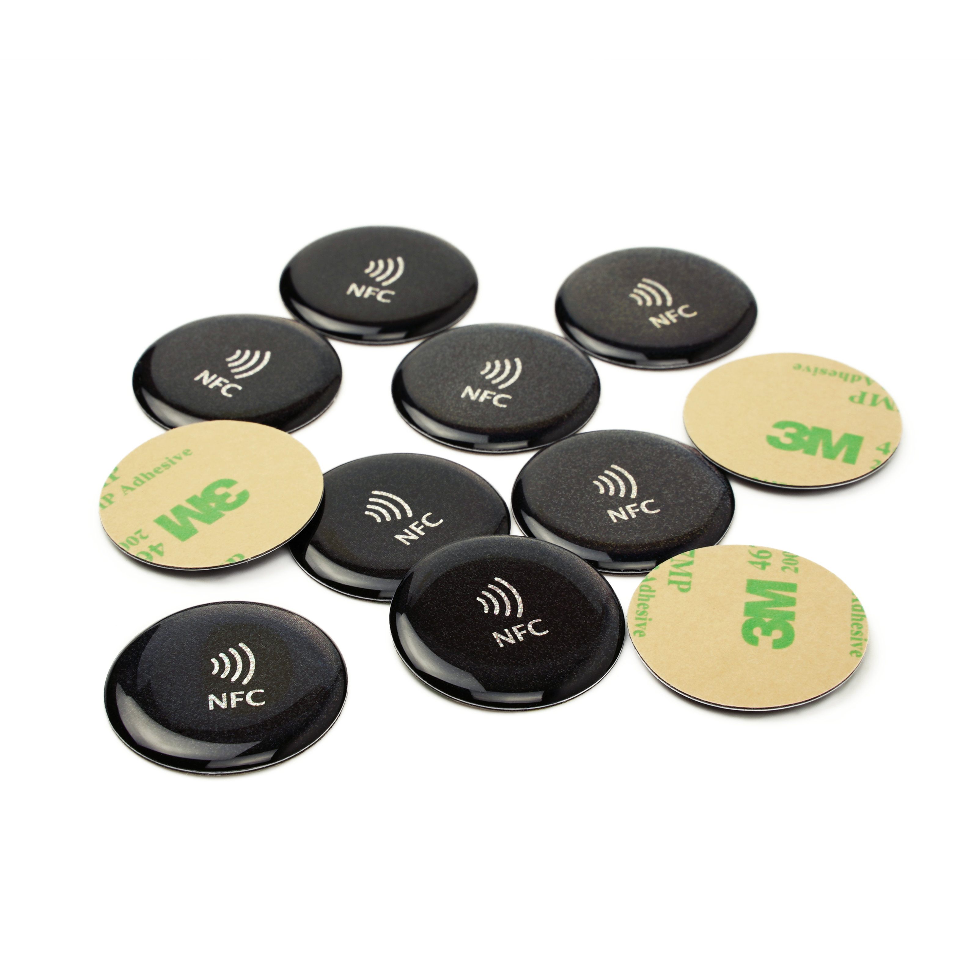 NFC Sticker Epoxy Glossy - On-Metal - 30 mm - NTAG213 - 180 Byte - black