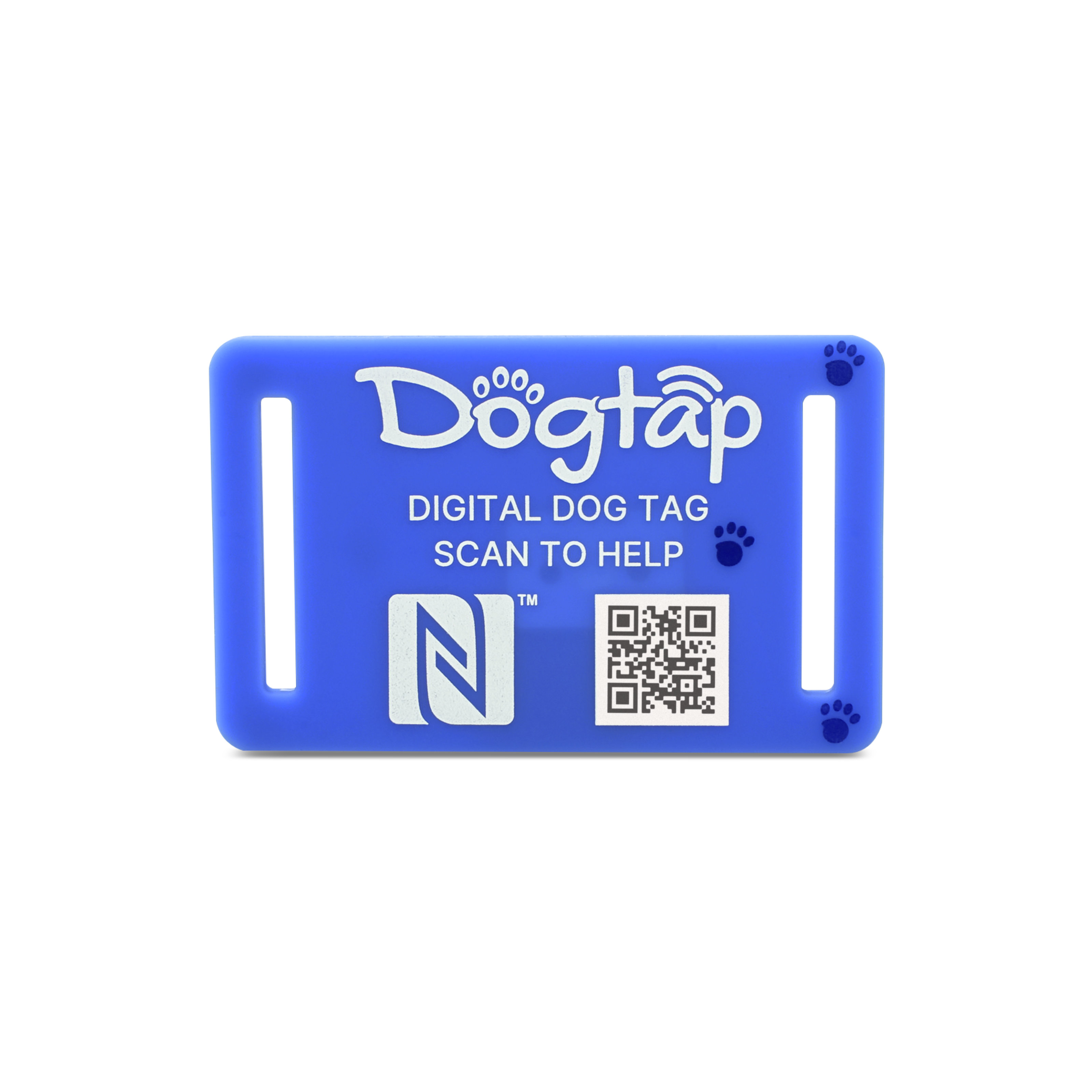 Dogtap Light Big - Digital dog tag - silicone - 67 x 40 mm - blue