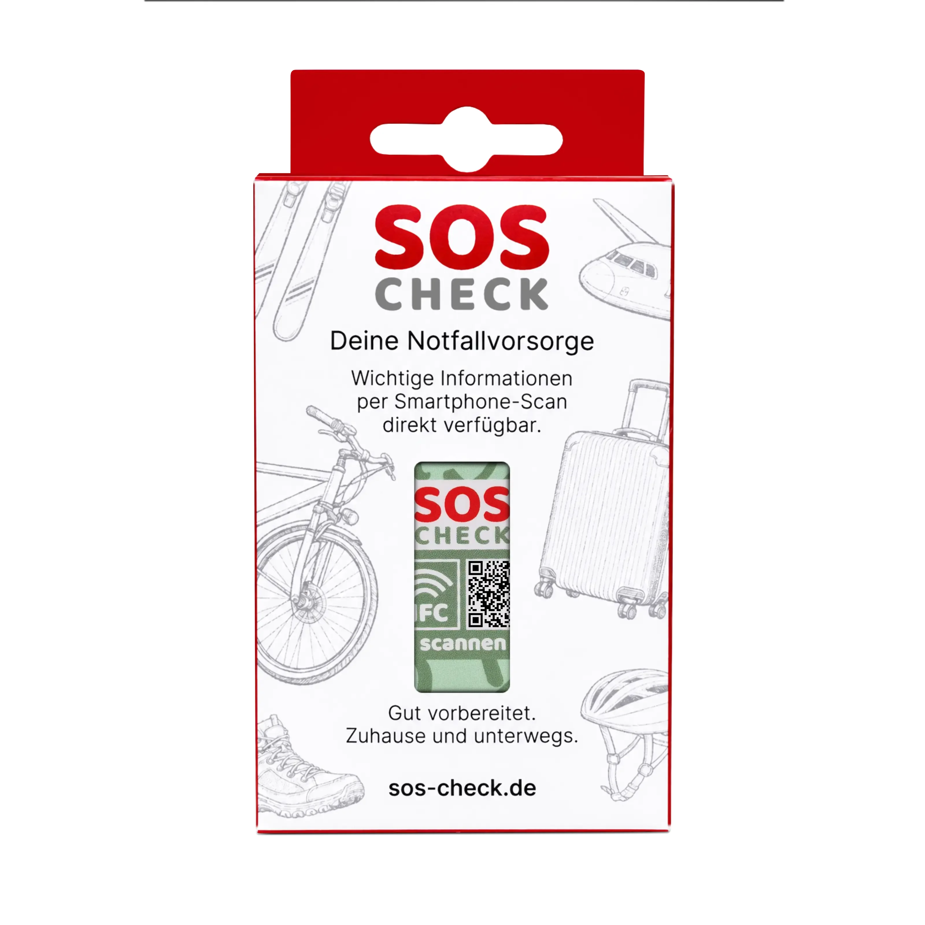 SOS-Check Sticker - Smart Emergency Sticker - PET - On-Metal - 25 x 45 mm - 2-Pack - Green