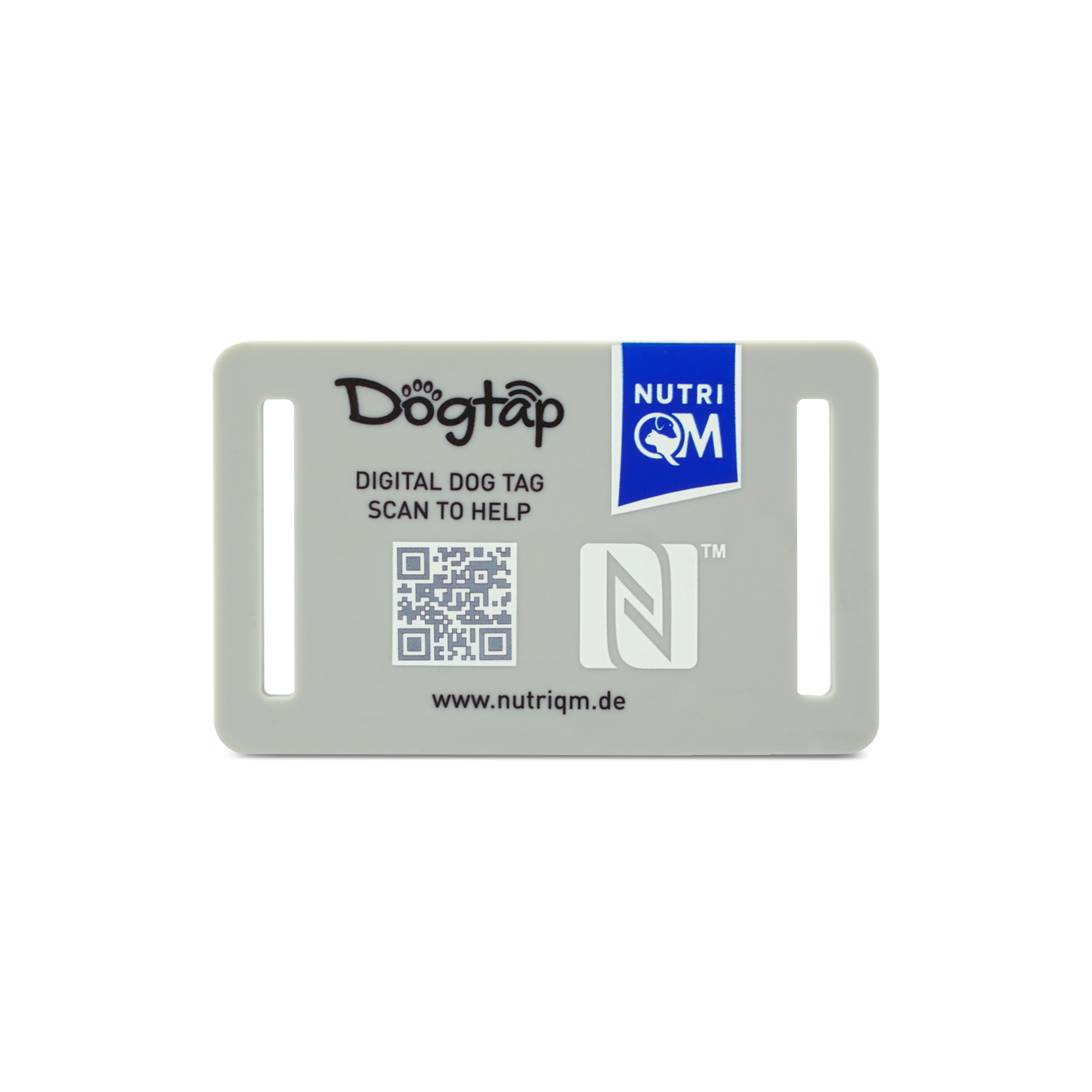 Dogtap Light Big - Digitale Hundemarke - Silikon - 67 x 40 mm - grau - NutriQM