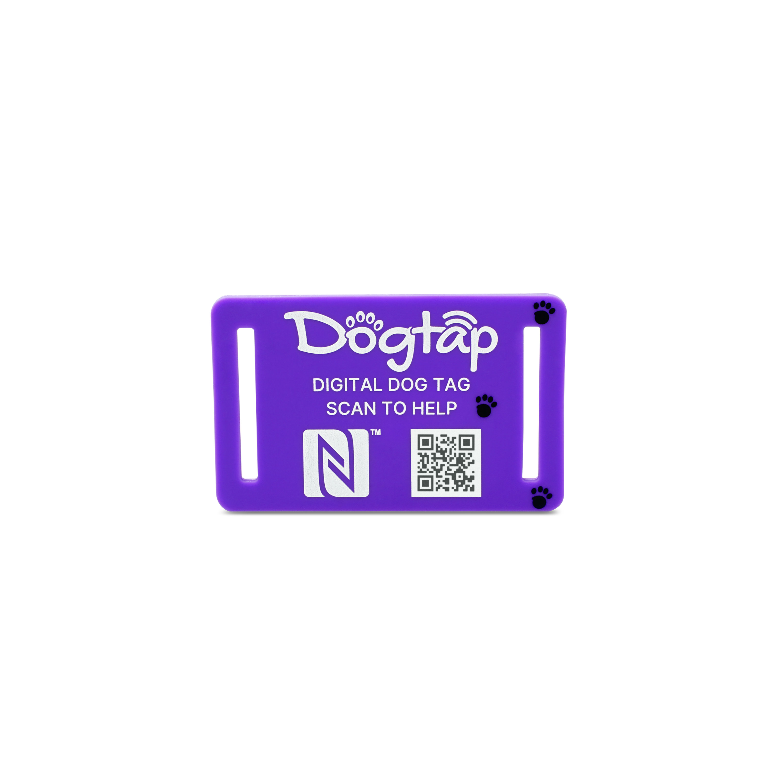 Dogtap Light Small - Digital dog tag - silicone - 50 x 30 mm - purple
